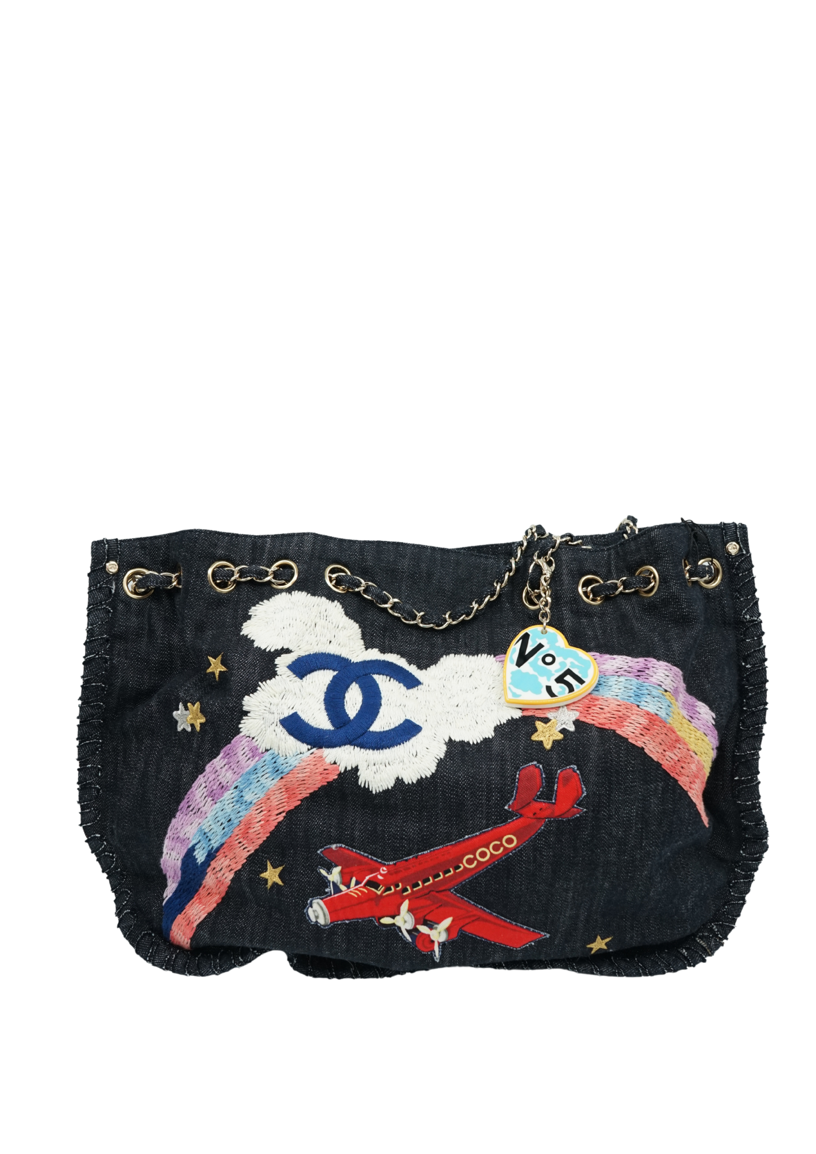 Chanel Night Flight Tote Bag Denim