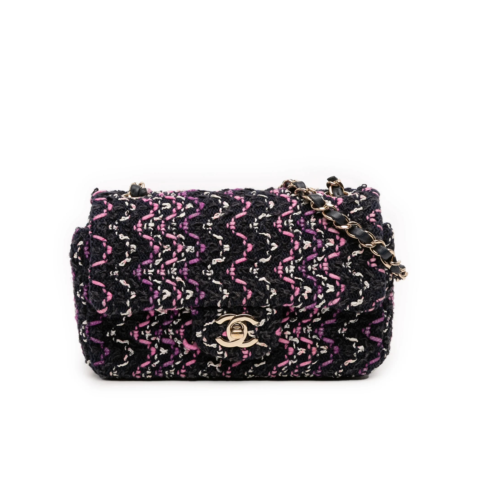Chanel Mini Rectangular Multicolor Cotton Stitched Single Flap