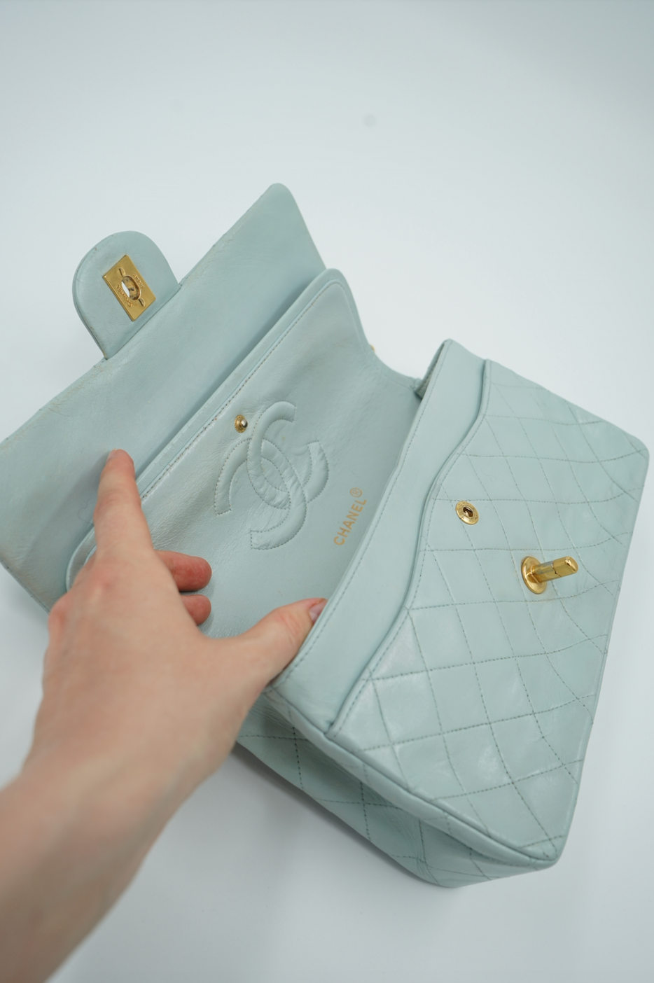 Chanel Baby Blue Medium Double Flap Bag