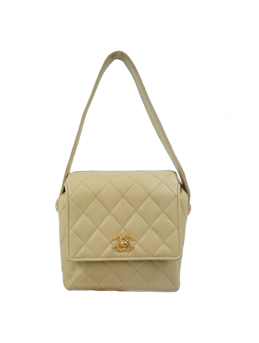Chanel Beige Mini Vintage Top Handle Bag