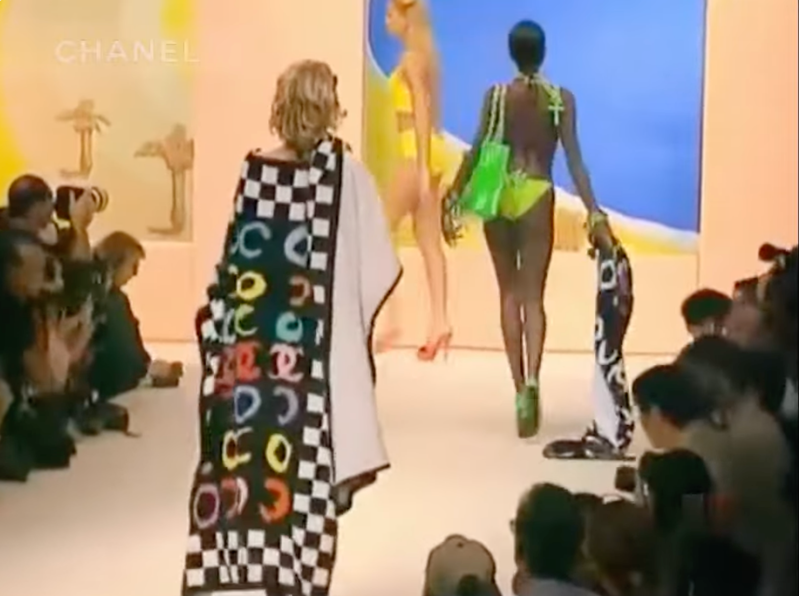 Chanel SS1995 Runway COCO Logo Beach Blanket  Multicolor