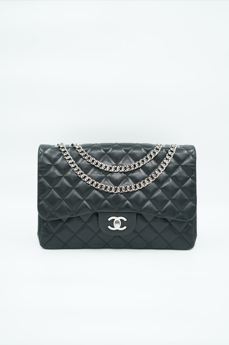 Chanel Black Bijoux Chain Single Flap Bag Jumbo