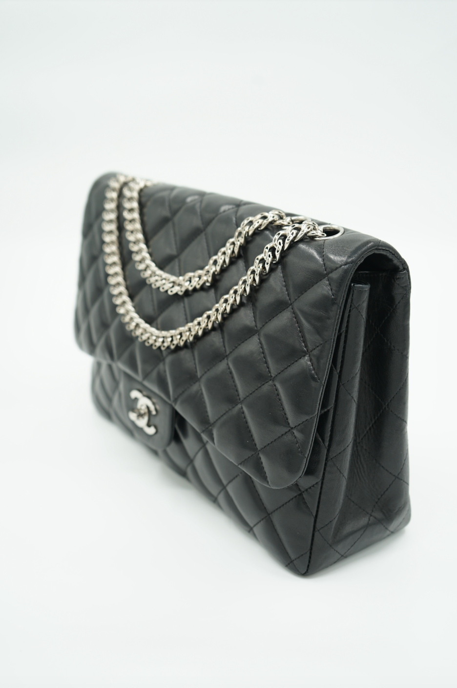 Chanel Black Bijoux Chain Single Flap Bag Jumbo