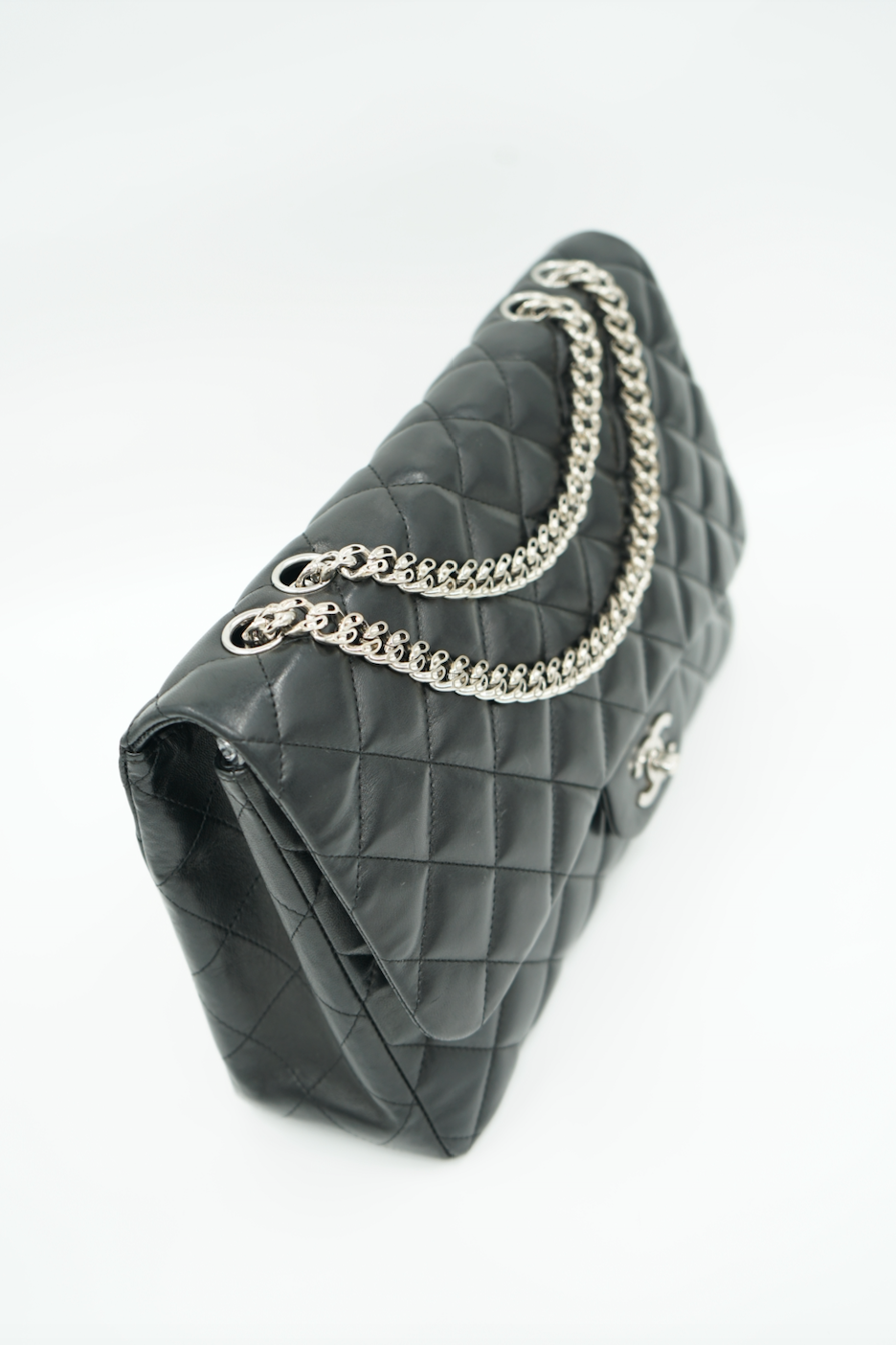 Chanel Black Bijoux Chain Single Flap Bag Jumbo