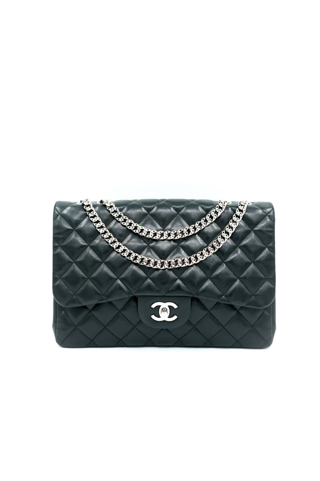 Chanel Black Bijoux Chain Single Flap Bag Jumbo