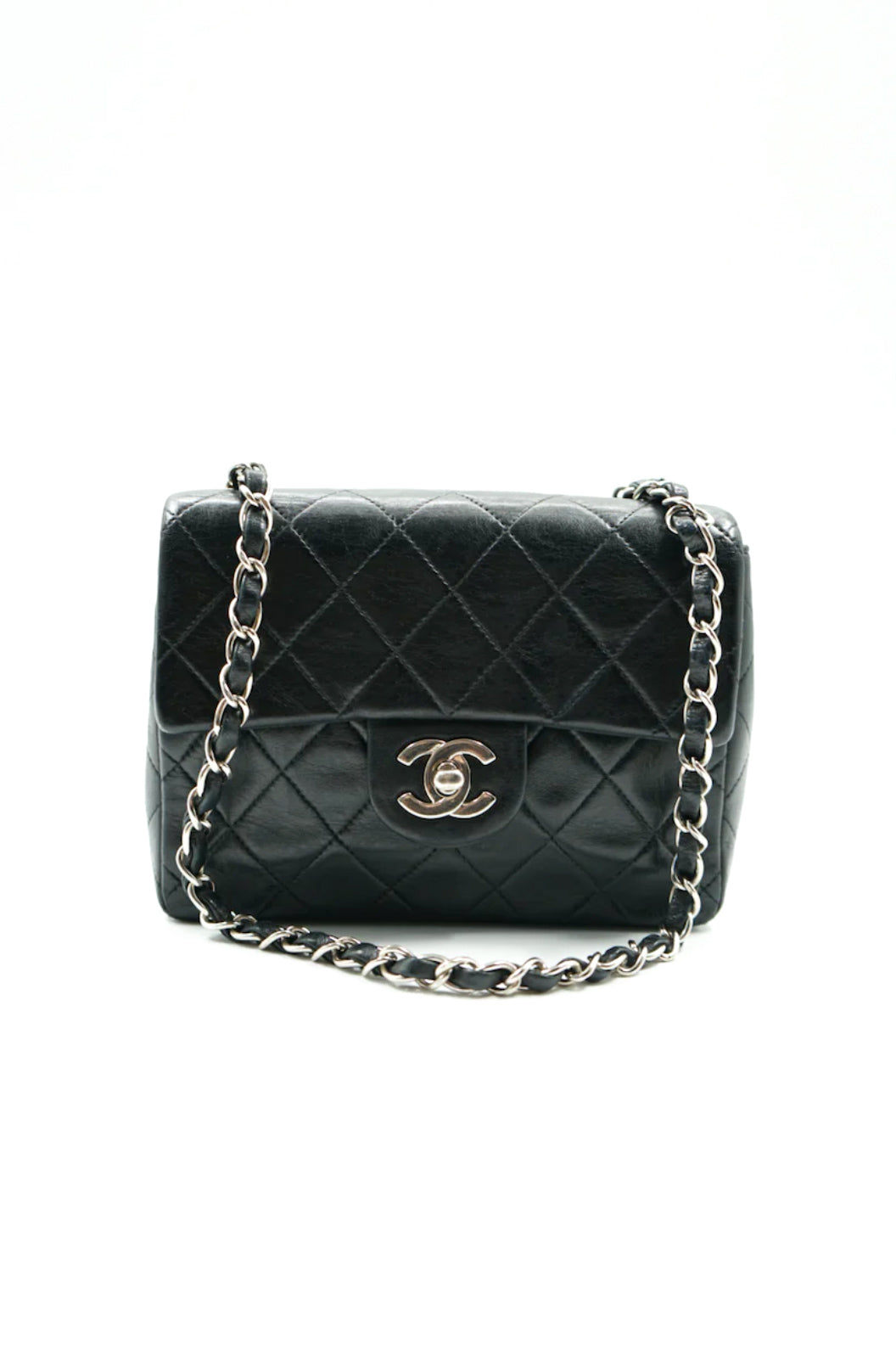 Chanel Mini Square black shw