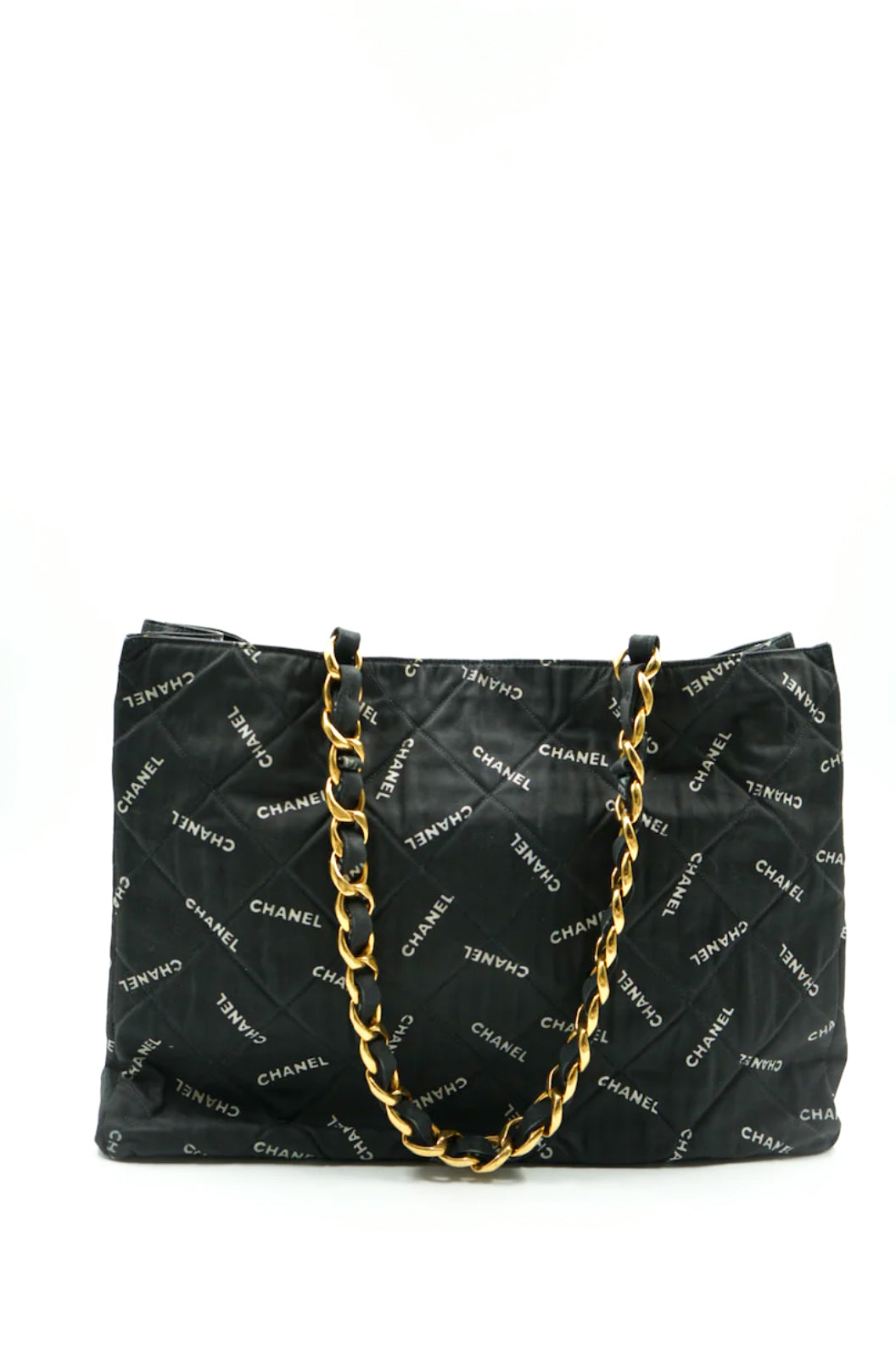 Chanel logo print tote shopper