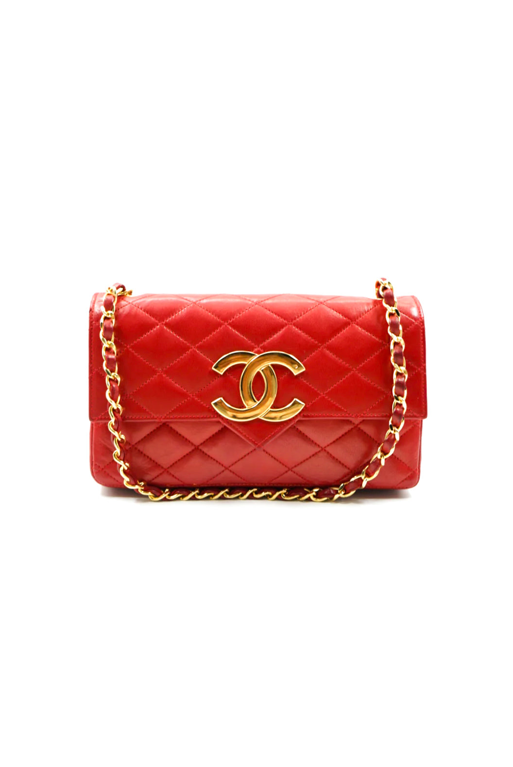 Chanel small classic single flap bag XL logo