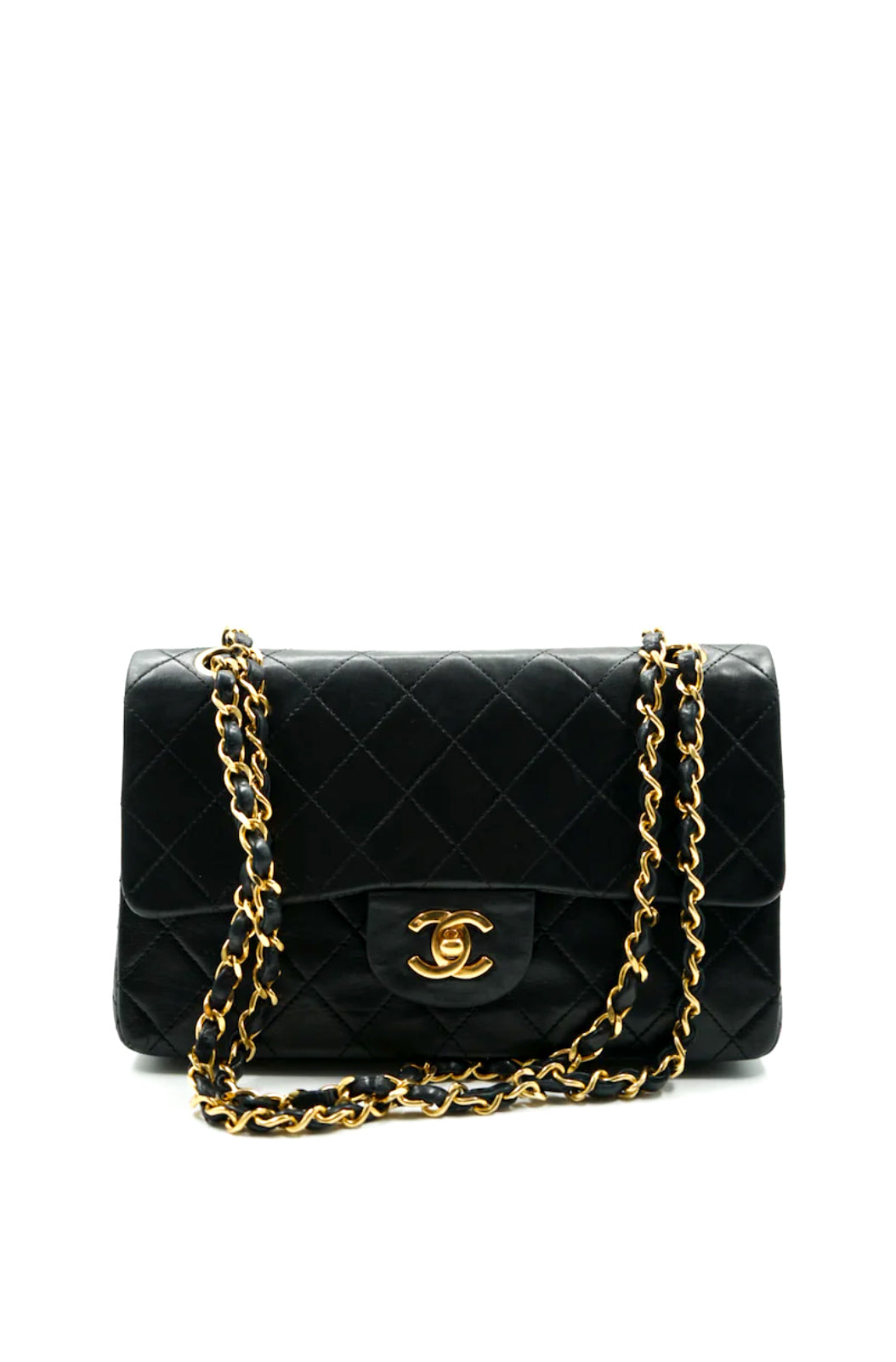 Chanel small classic double flap bag black