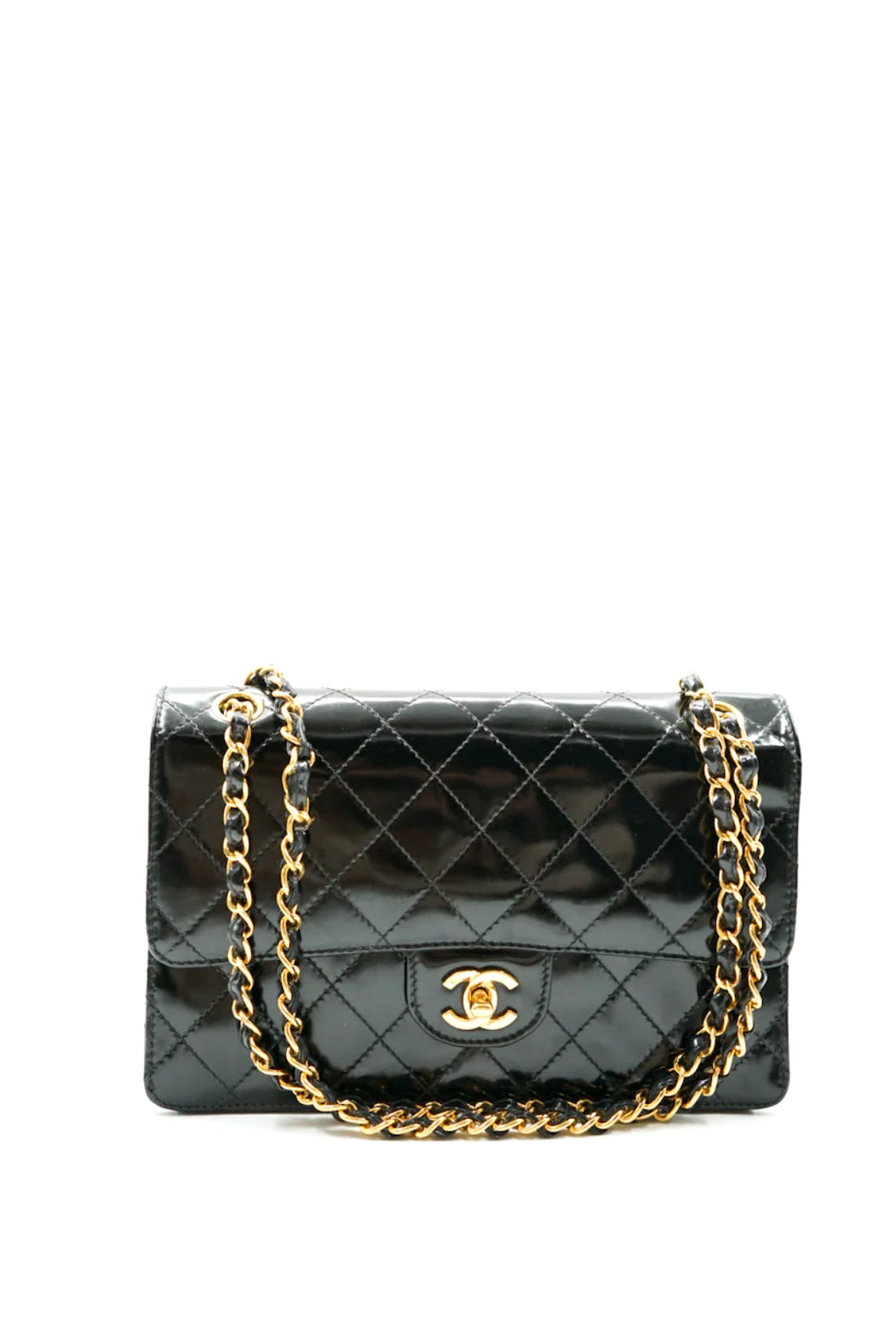 Chanel classic medium single flap bag in patent leather