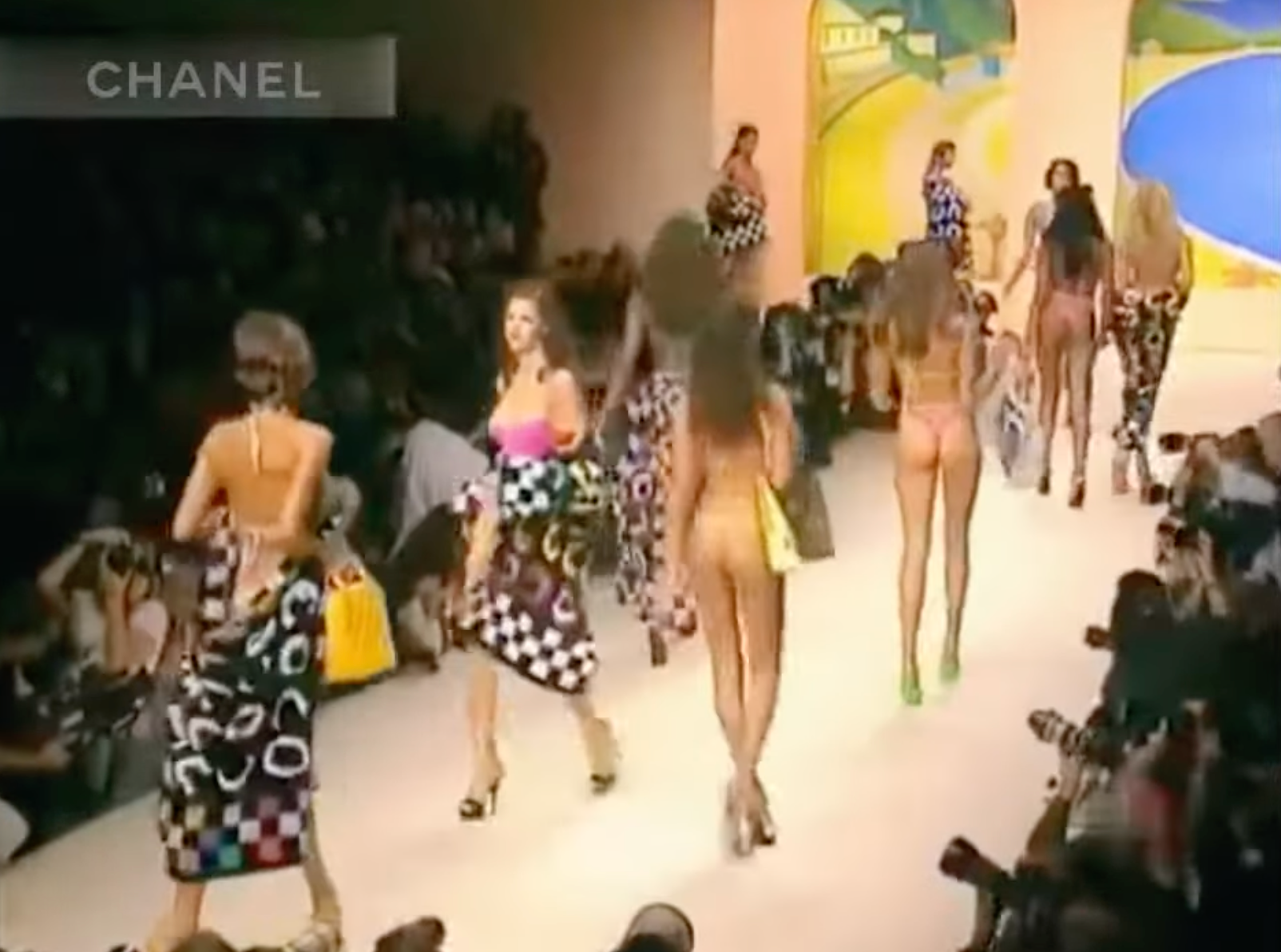 Chanel SS1995 Runway COCO Logo Beach Blanket  Multicolor