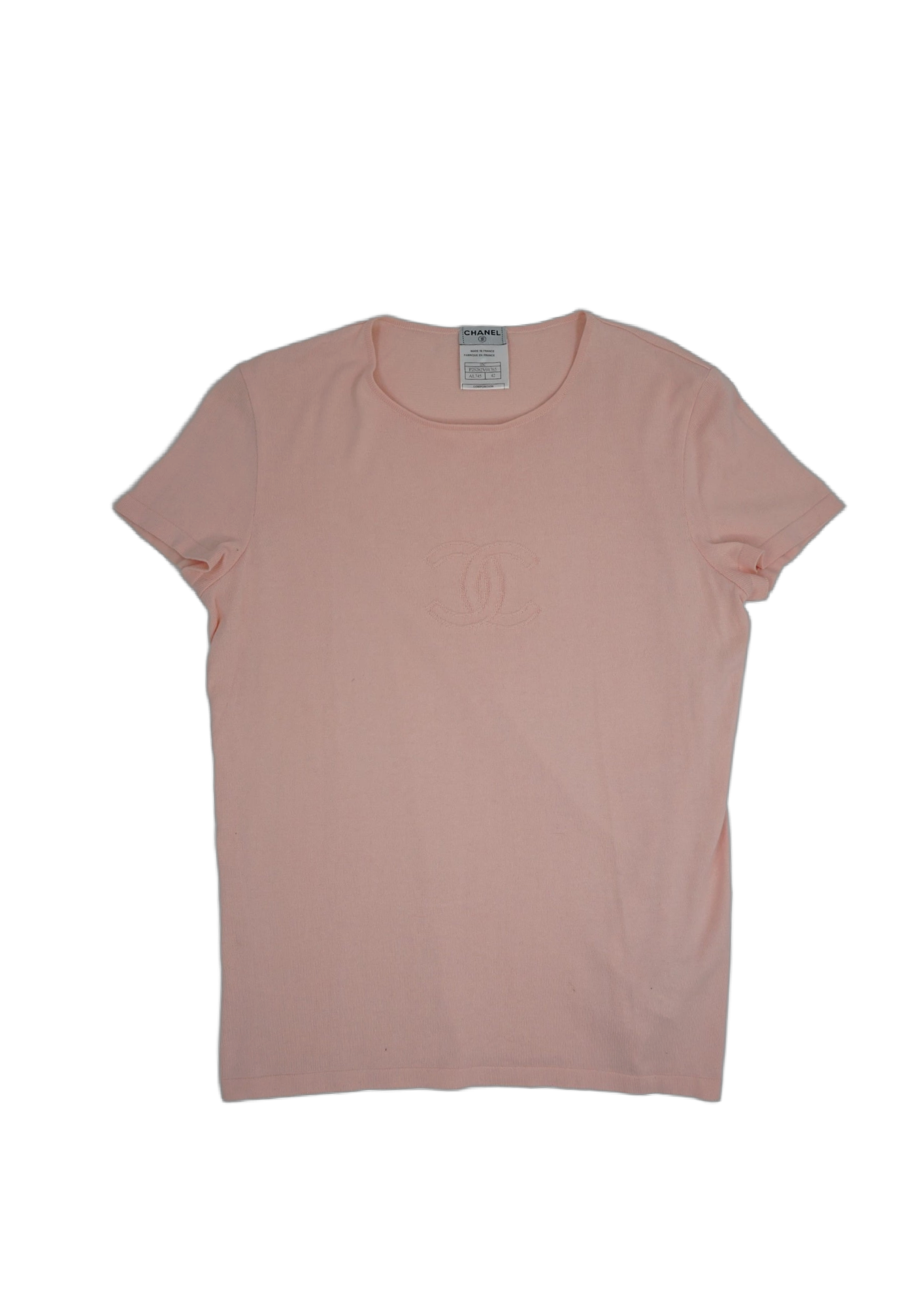 Chanel Knit Logo Tee Pink 2005