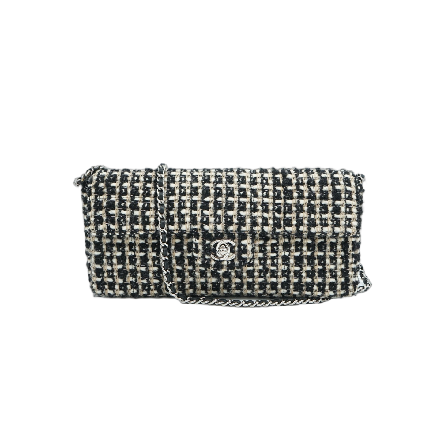 Chanel Tweed East West Flap Bag