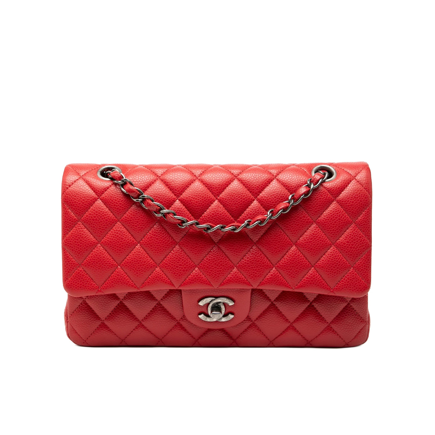 Chanel Medium Classic Caviar Double Flap Bag Red