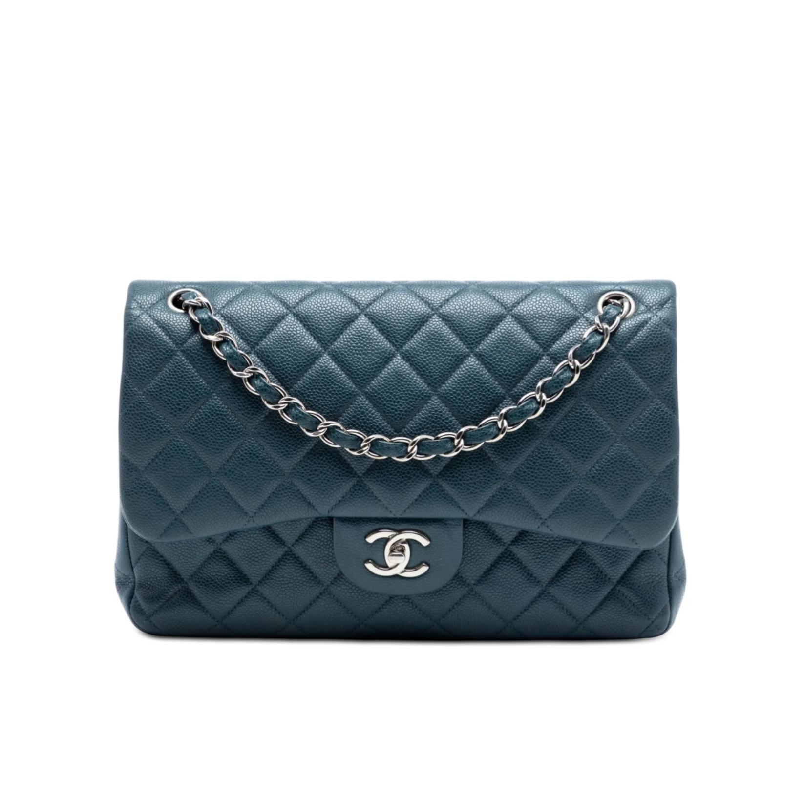 Chanel Jumbo Classic Caviar Double Flap Bag Navy