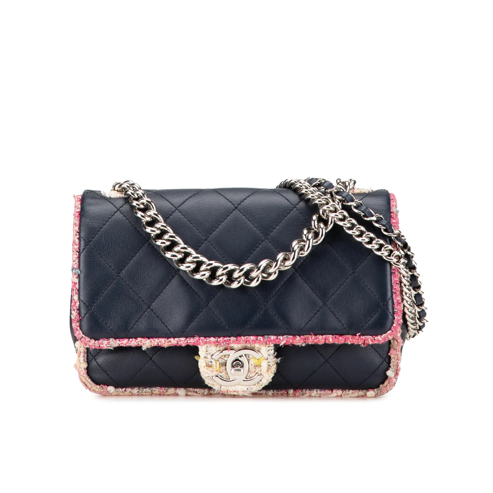 Chanel Elegant Trim Dual Chain Flap Bag|
