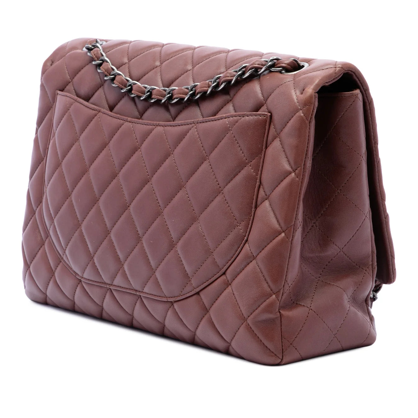 Chanel Maxi Classic Lambskin Single Flap Brown