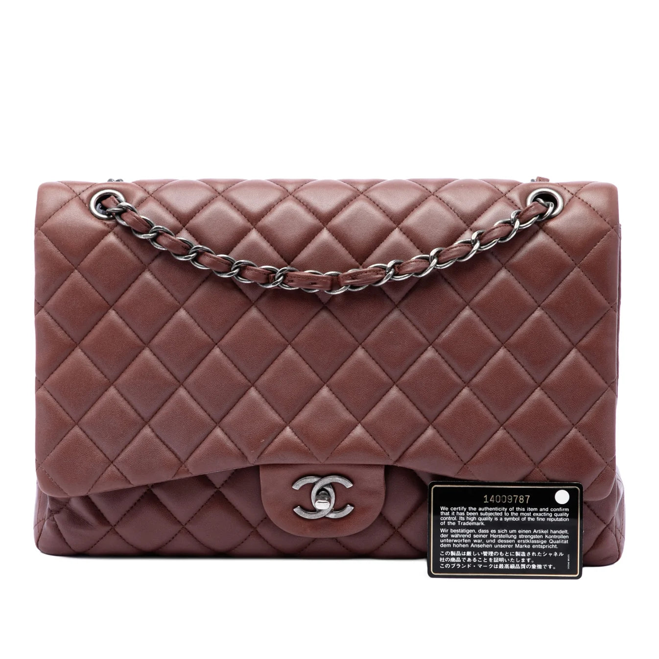 Chanel Maxi Classic Lambskin Single Flap Brown