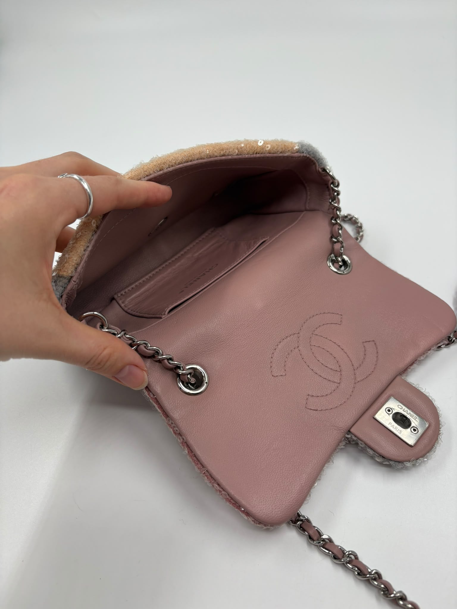 Chanel Waterfall Sequin Tricolor Mini Flap Bag