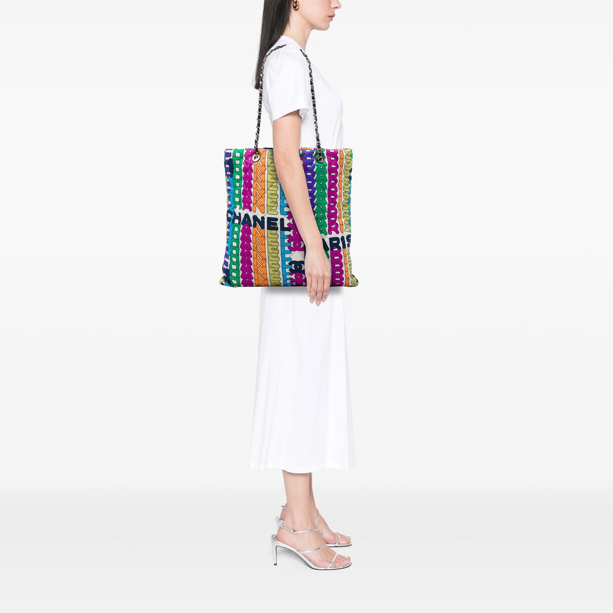 Chanel Rainbow Logo Tote Bag