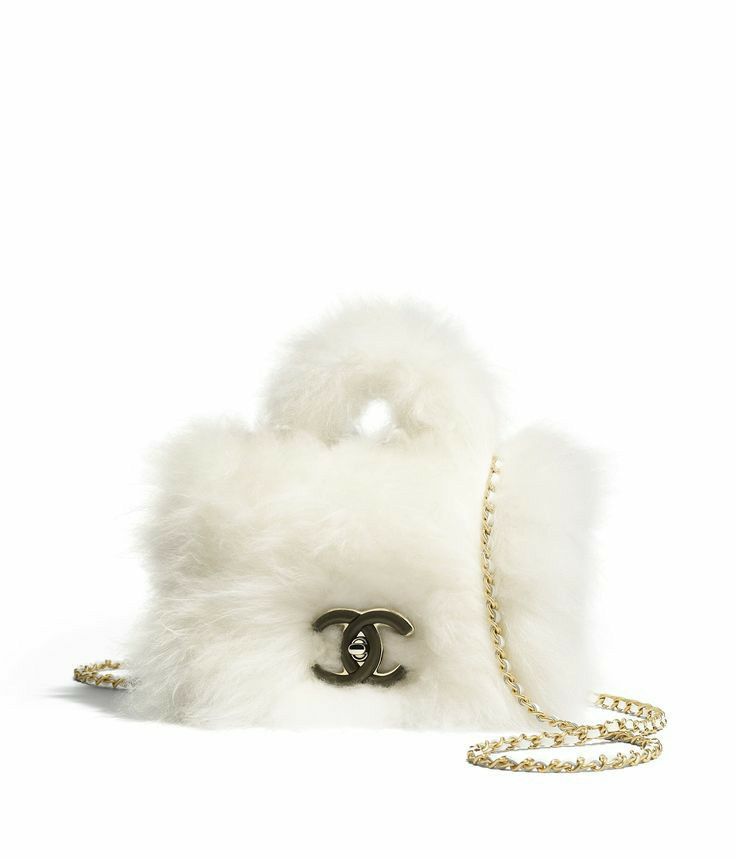 Chanel Runway Fur Flap Bag With Top Handle