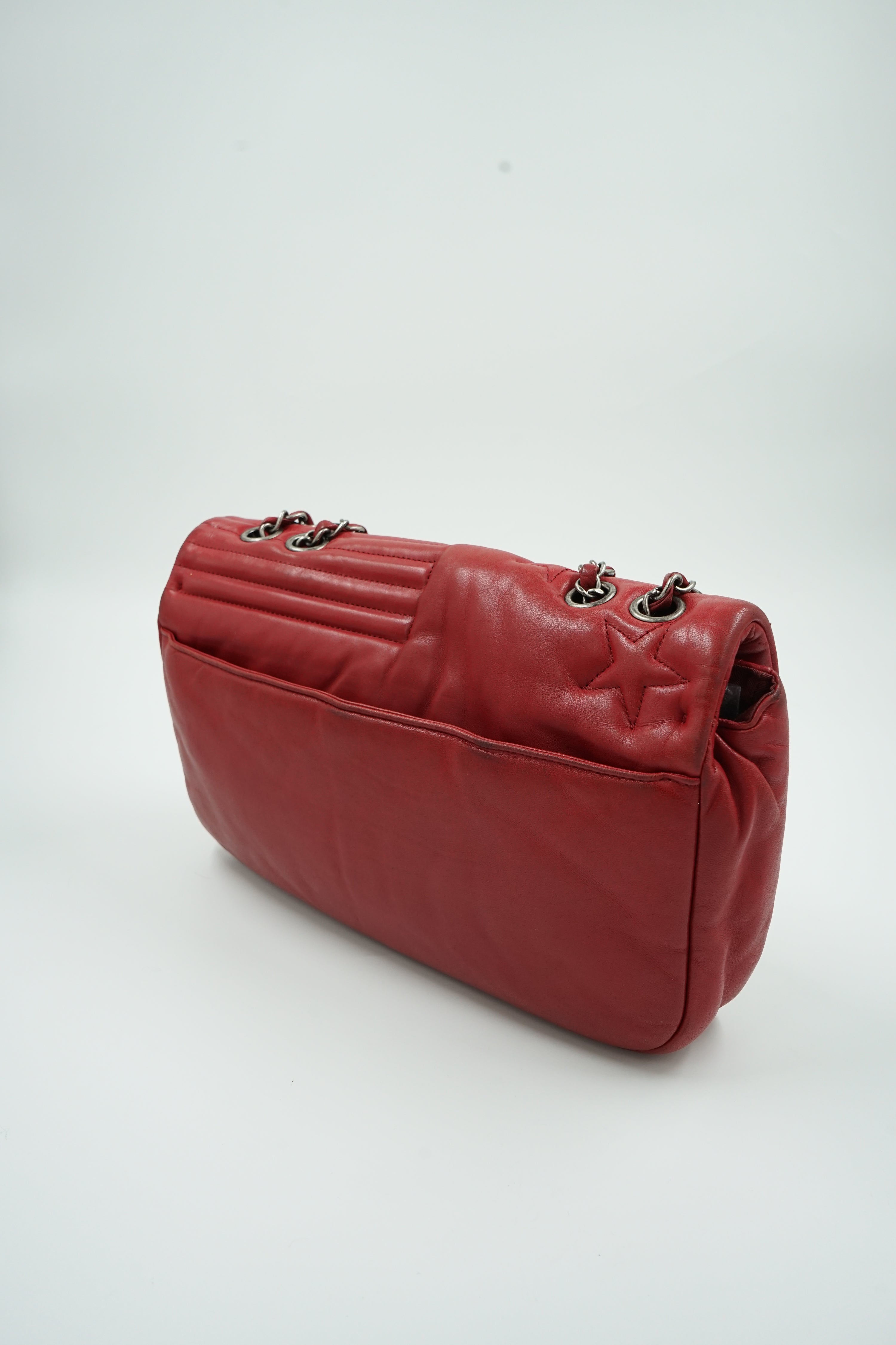 Chanel Jumbo Paris Dallas Flag Flap Bag Red