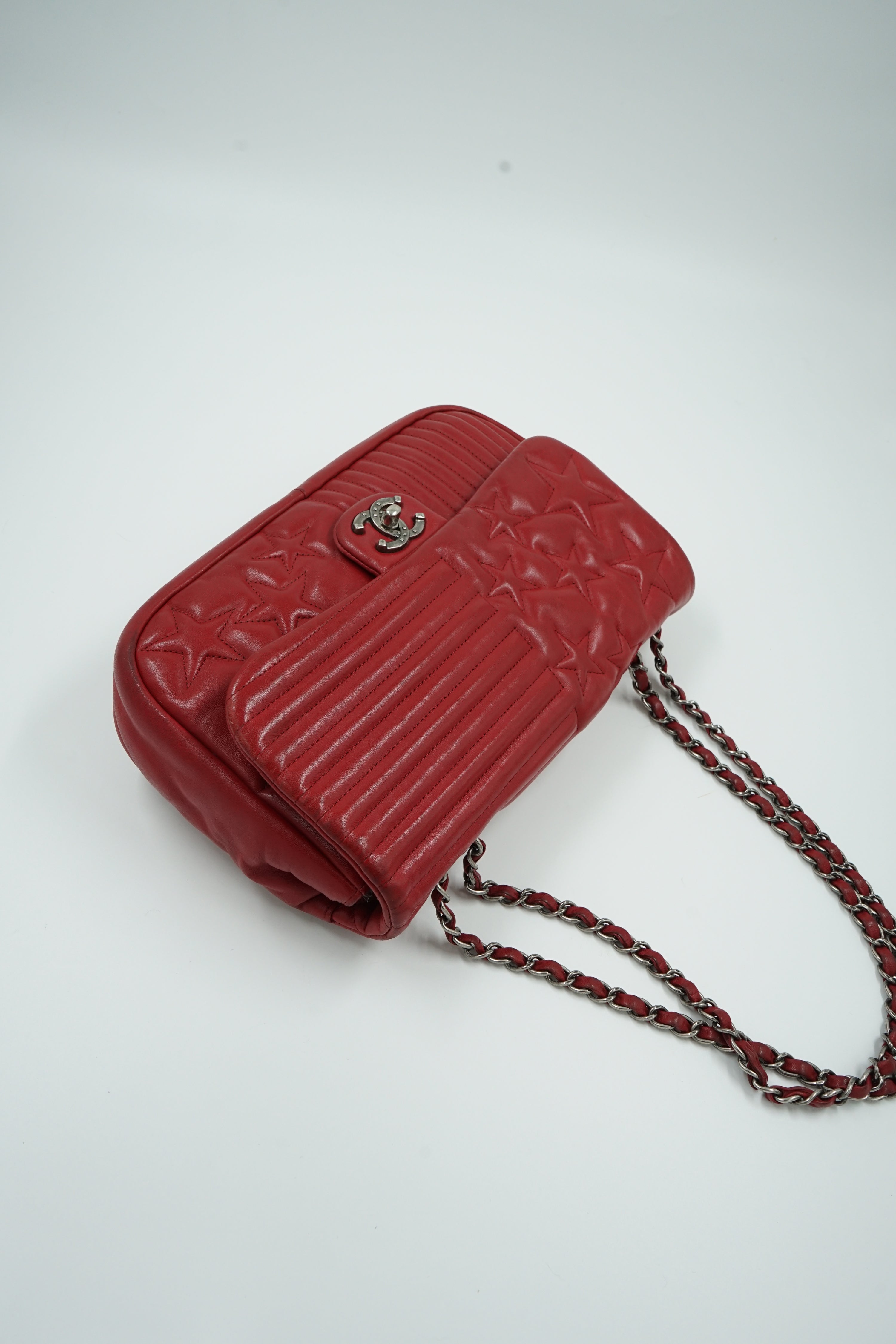 Chanel Jumbo Paris Dallas Flag Flap Bag Red