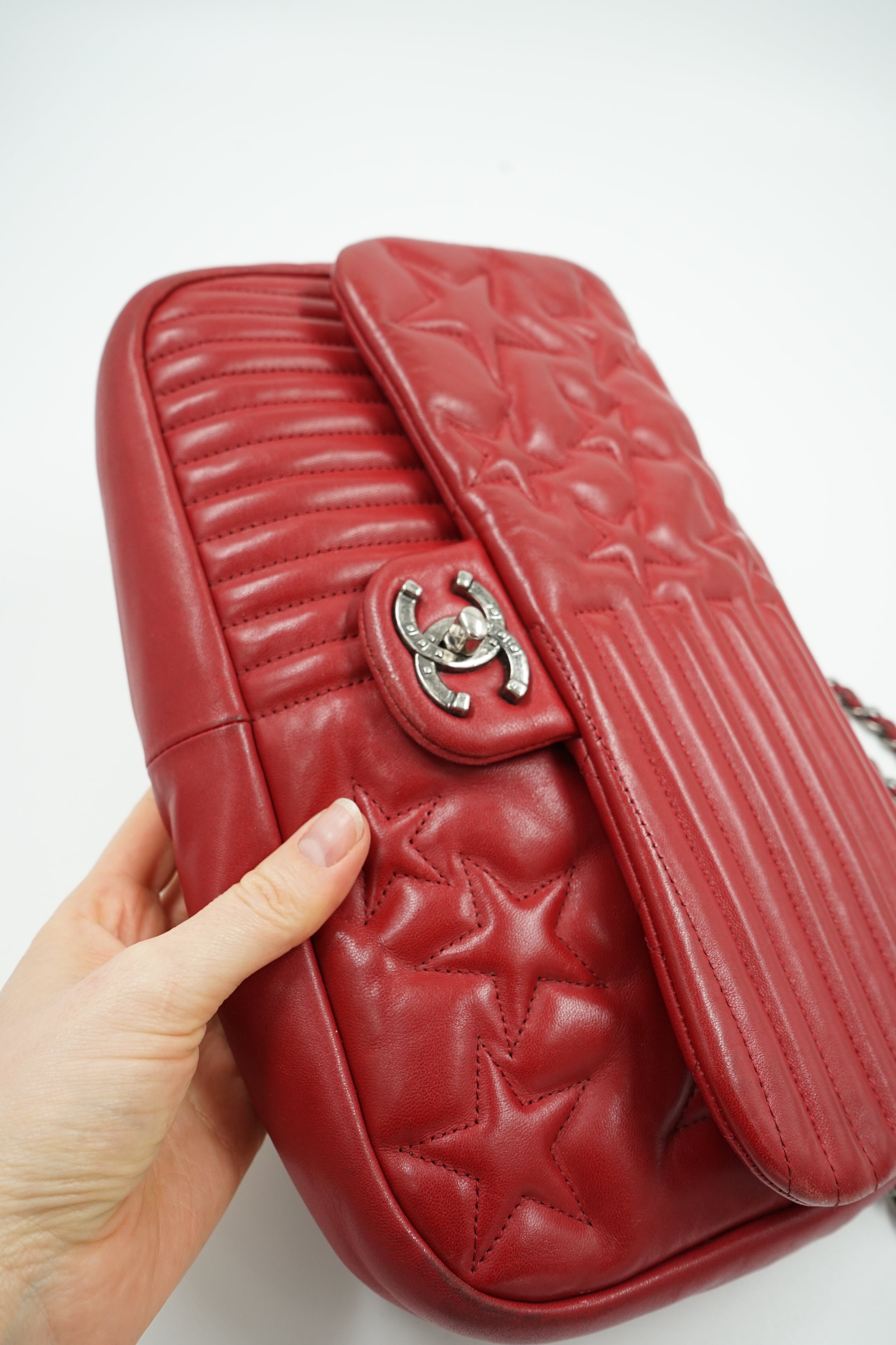 Chanel Jumbo Paris Dallas Flag Flap Bag Red