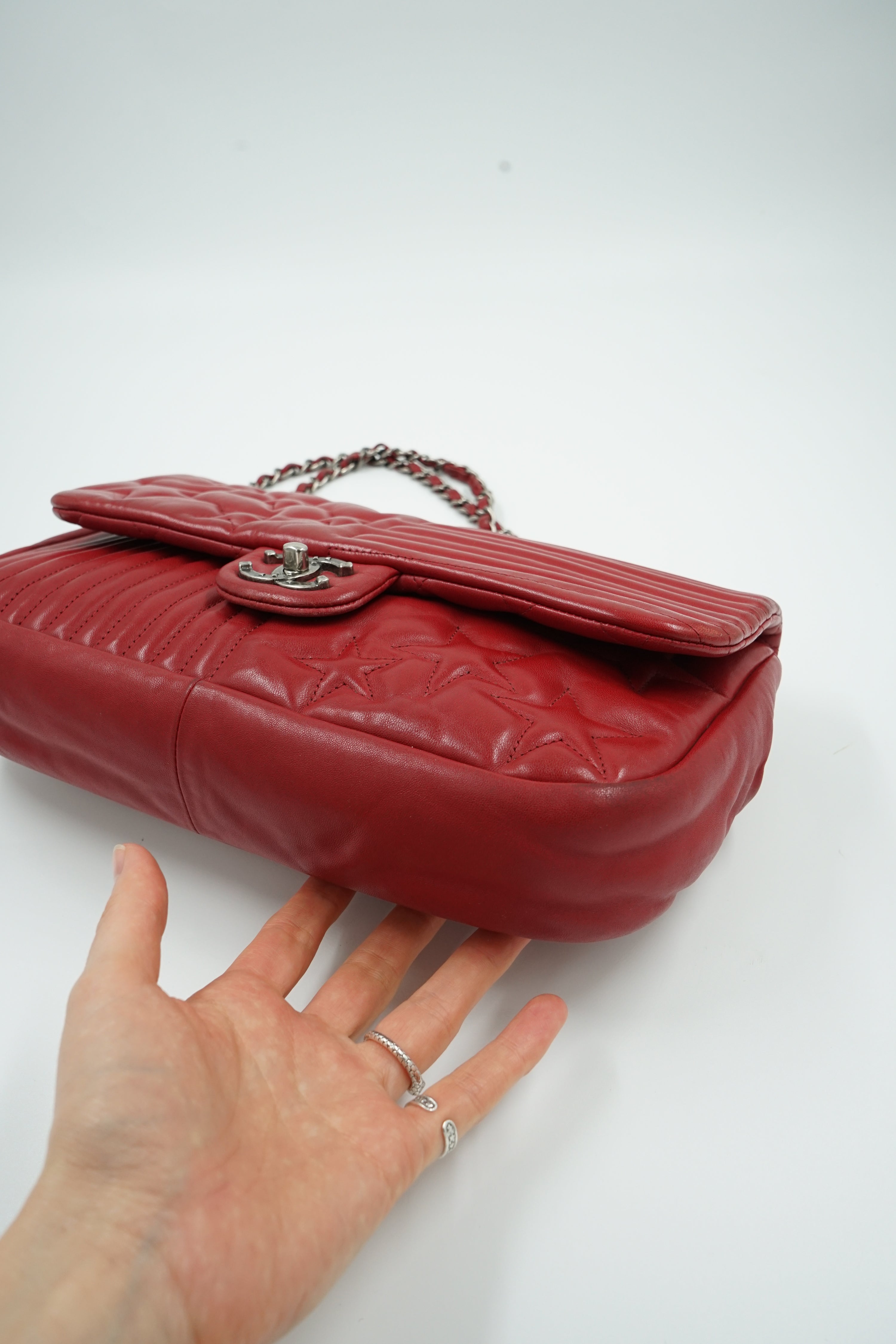 Chanel Jumbo Paris Dallas Flag Flap Bag Red