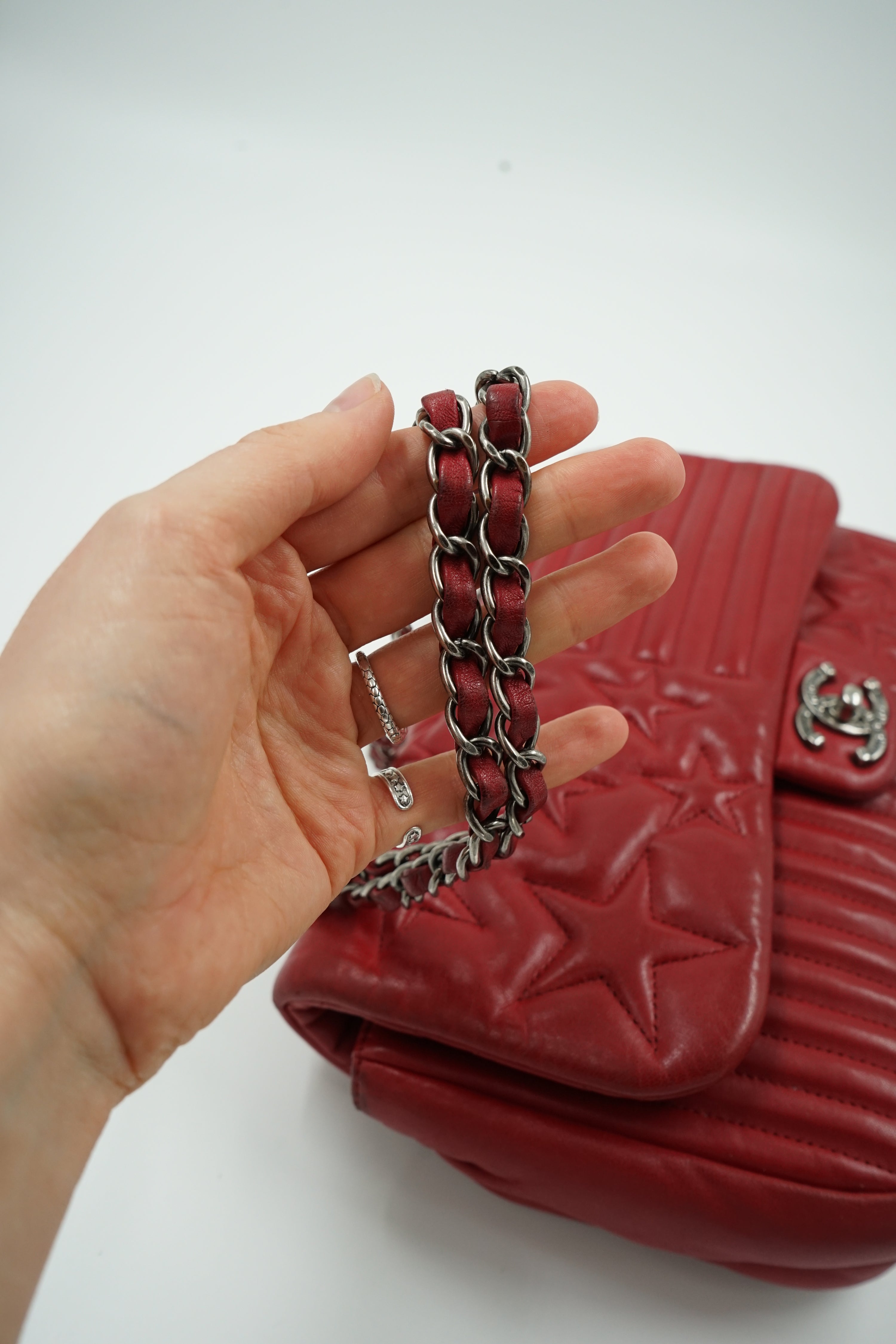Chanel Jumbo Paris Dallas Flag Flap Bag Red