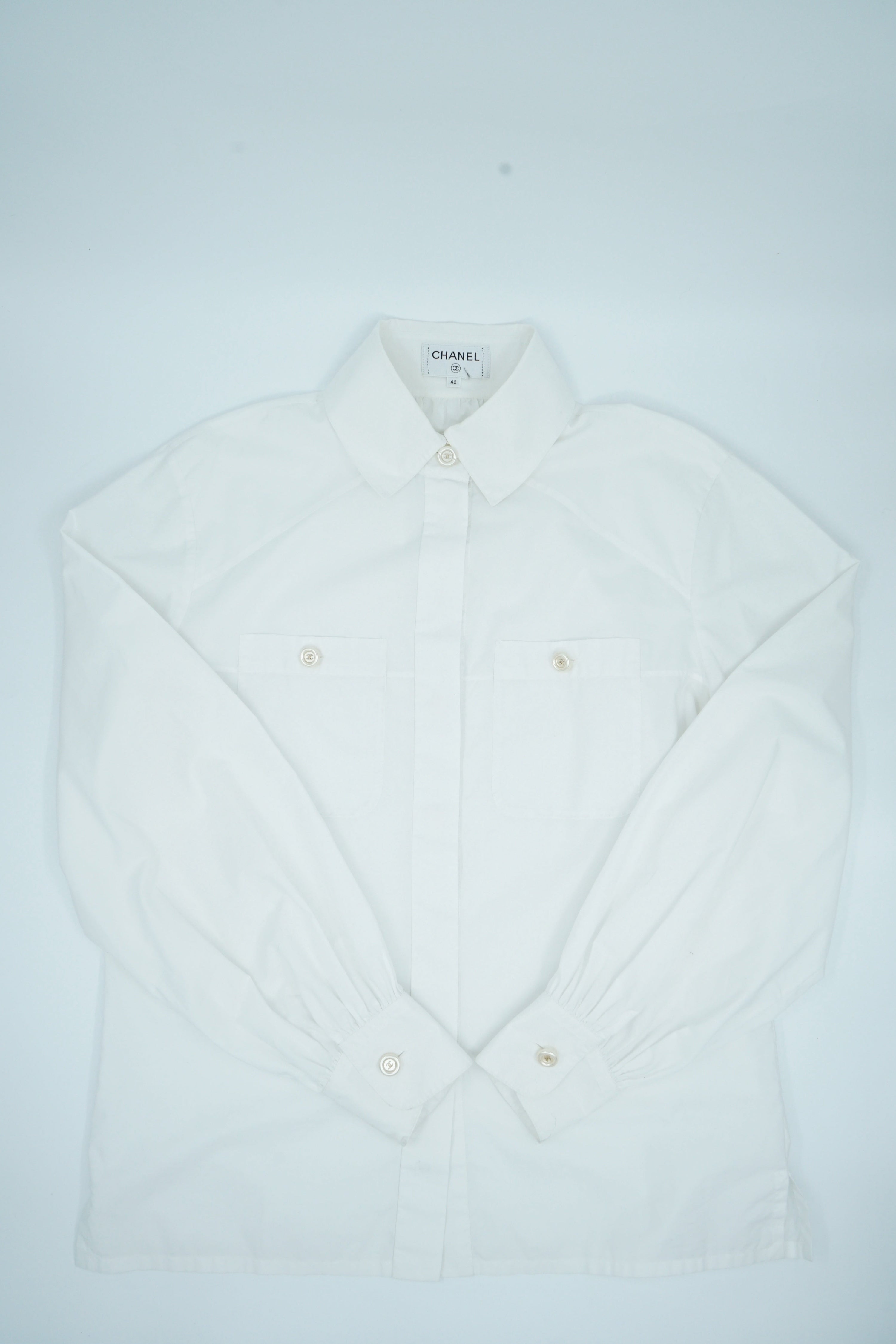 Chanel Logo White Button Up