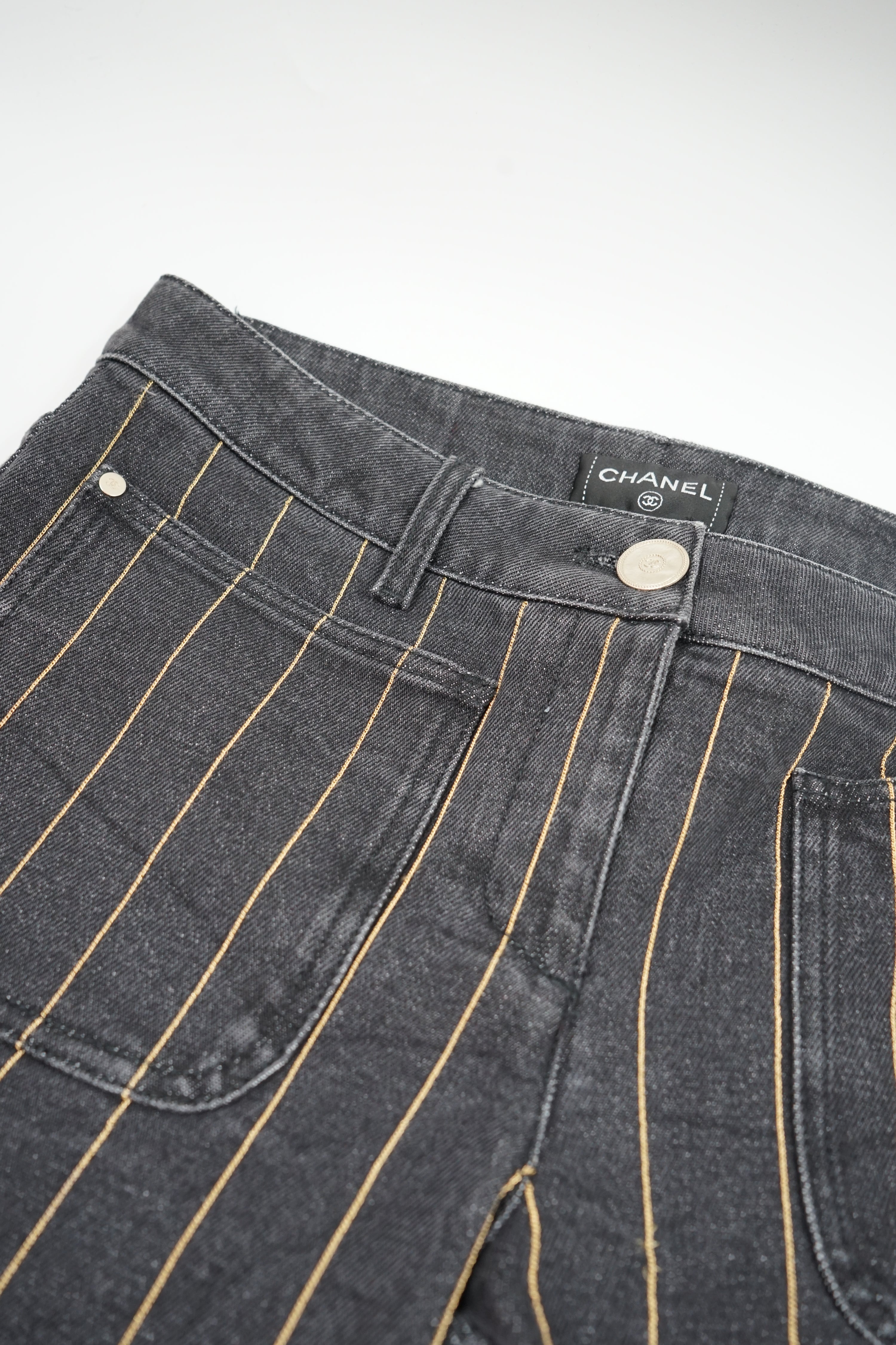 Chanel Jeans Chain Striped