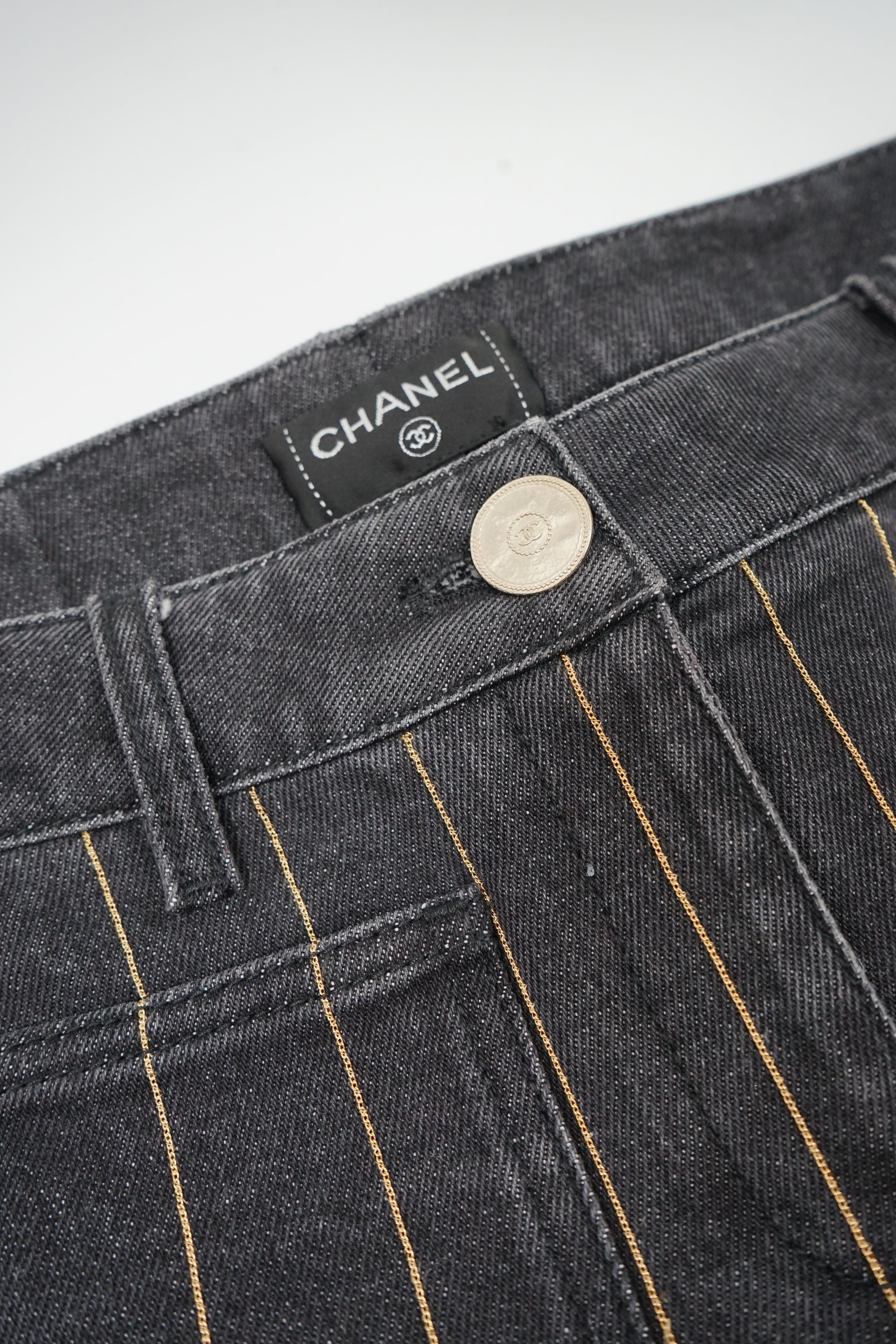 Chanel Jeans Chain Striped