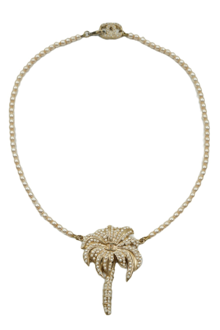Chanel palm tree pearl necklace