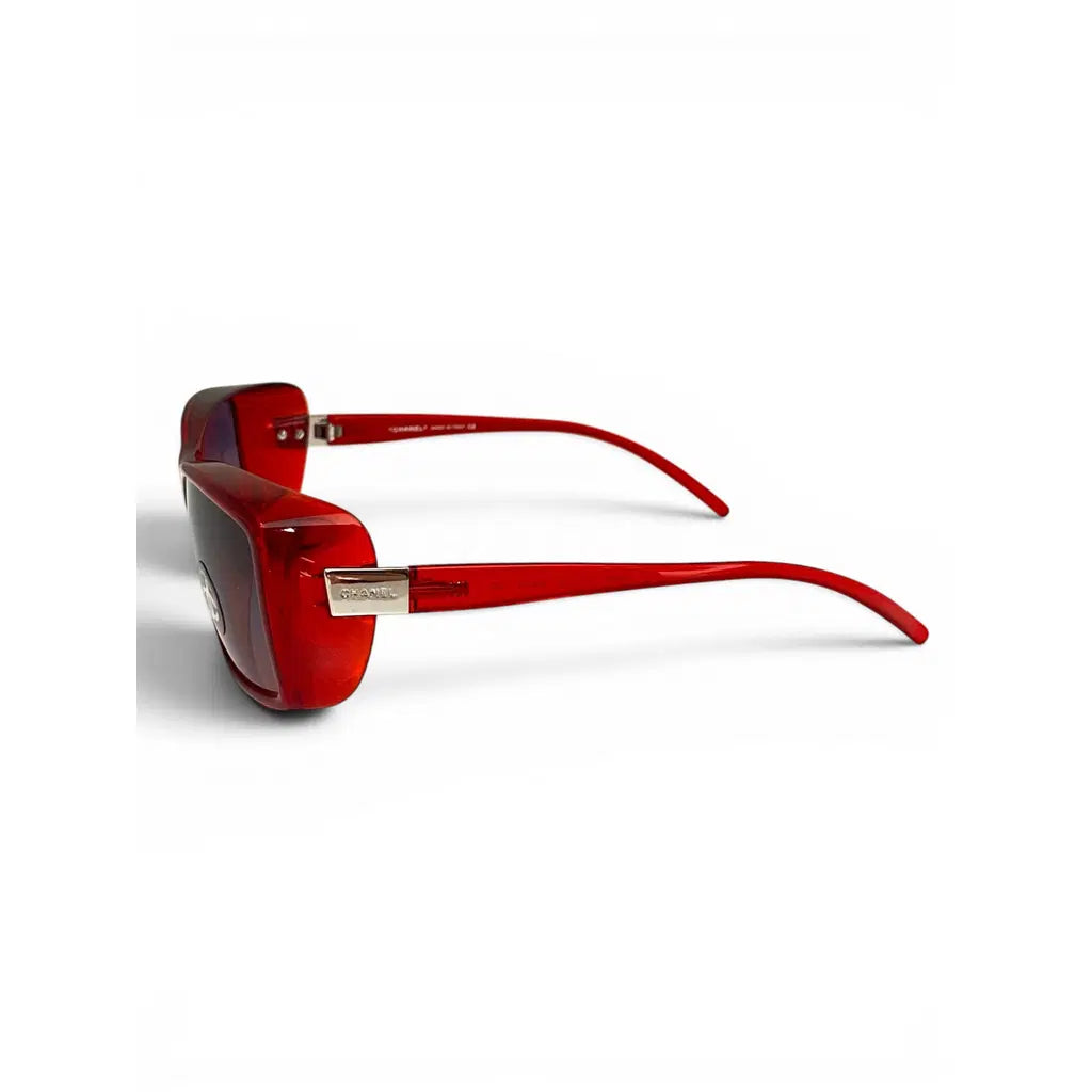 Chanel Shield Sunglasses Red