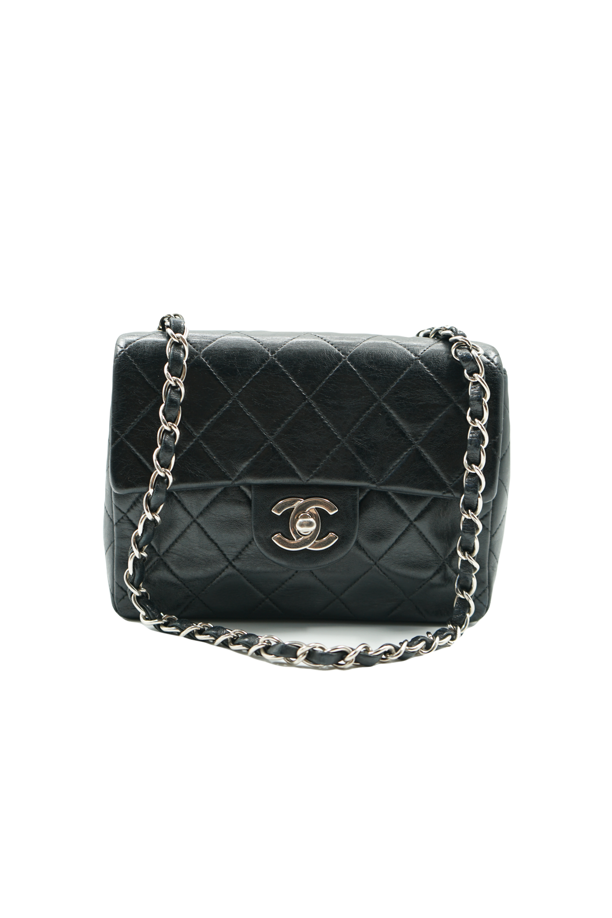 Chanel Mini Square black shw