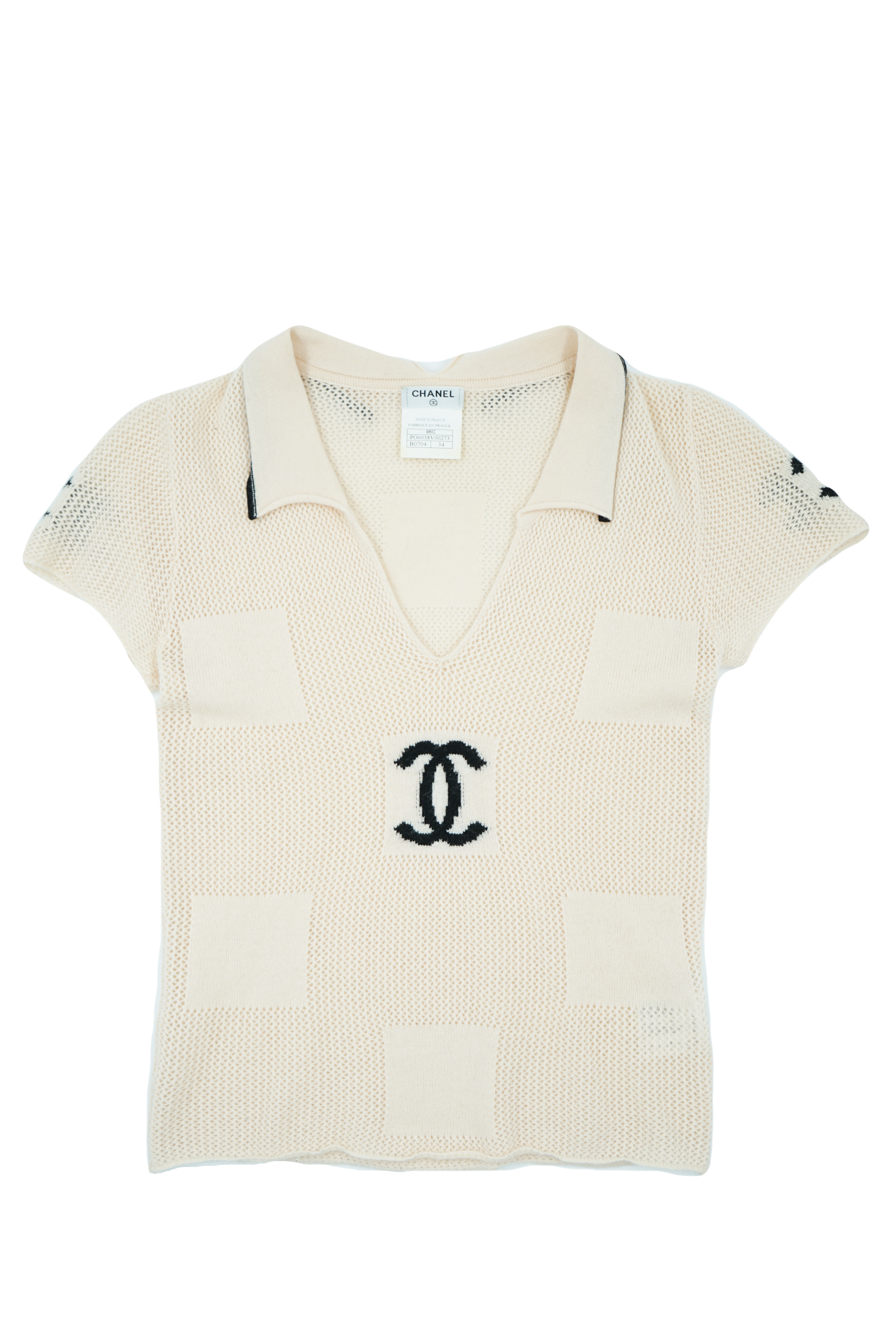 Chanel 2001 intarsia logo knit top