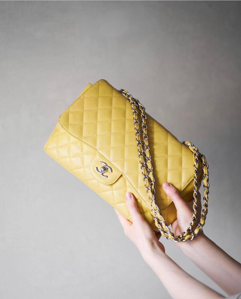 Chanel yellow caviar jumbo