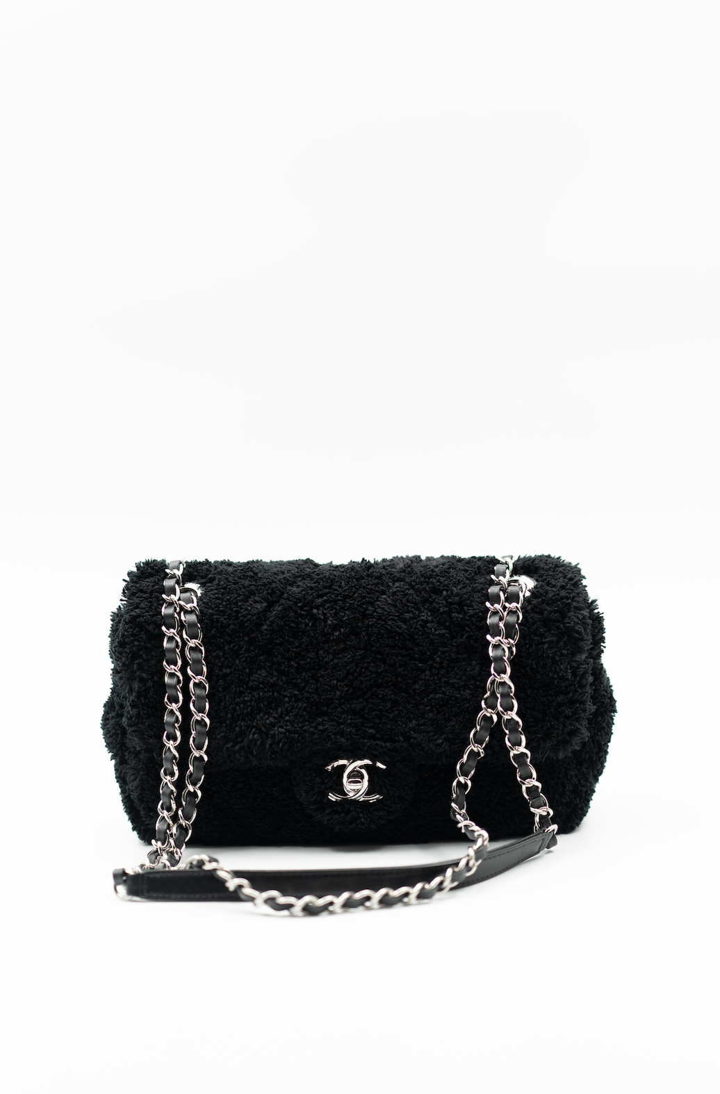 Chanel mixed fibers flap bag in lambskin black