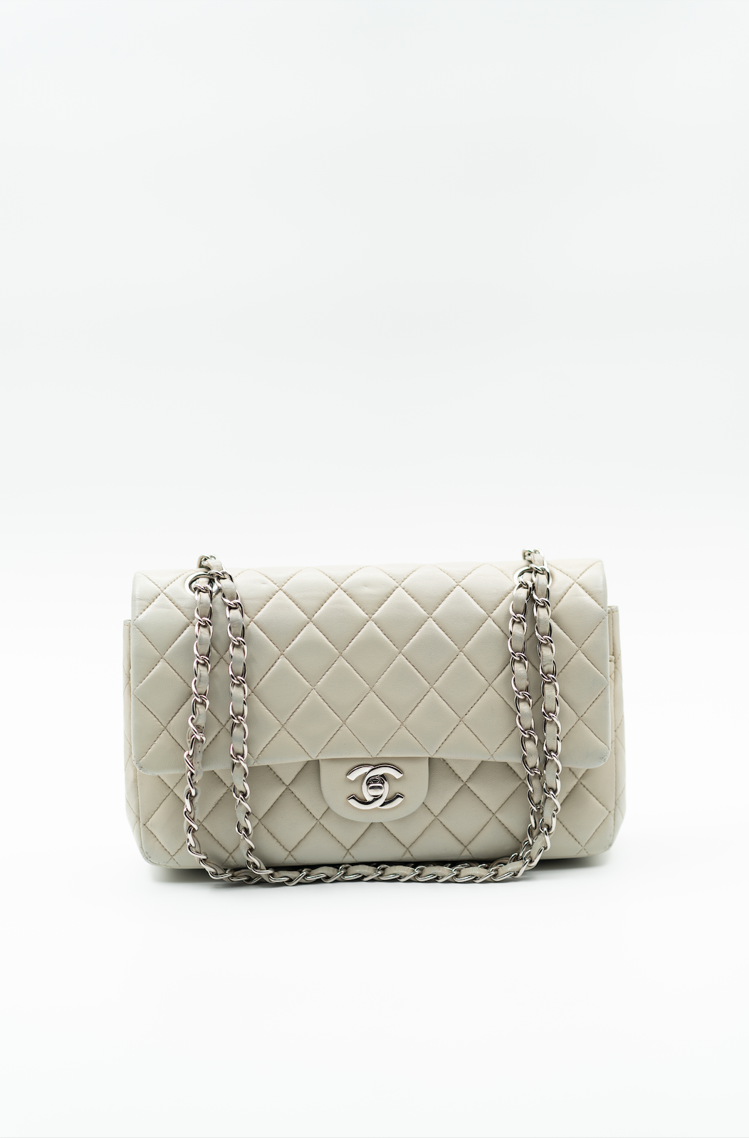 Chanel medium double flap in sand