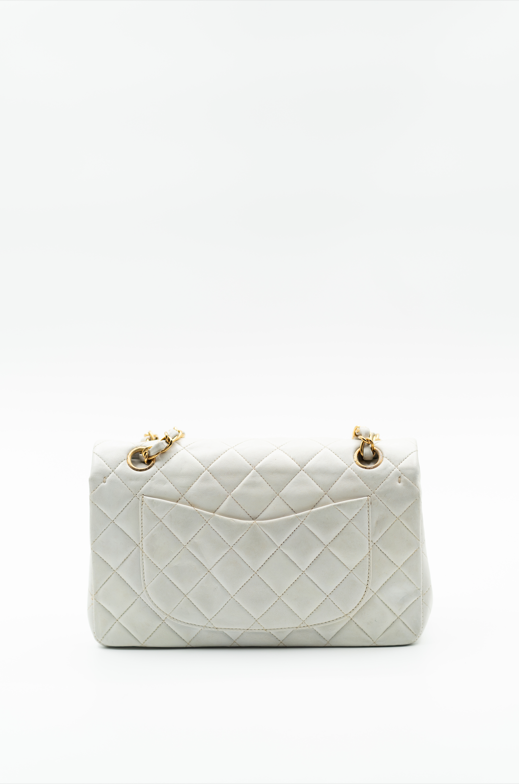 Chanel double flap bag white