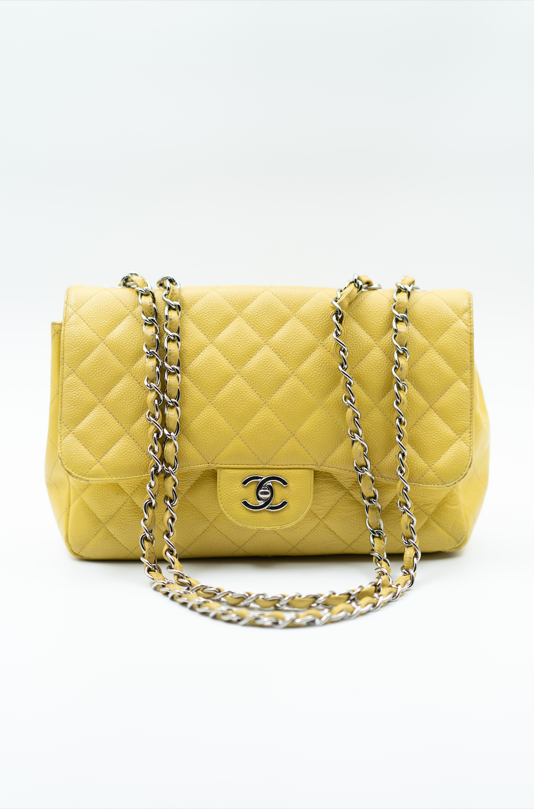 Chanel yellow caviar jumbo