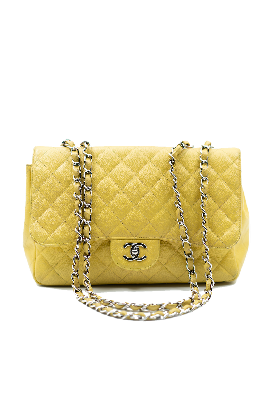 Chanel yellow caviar jumbo