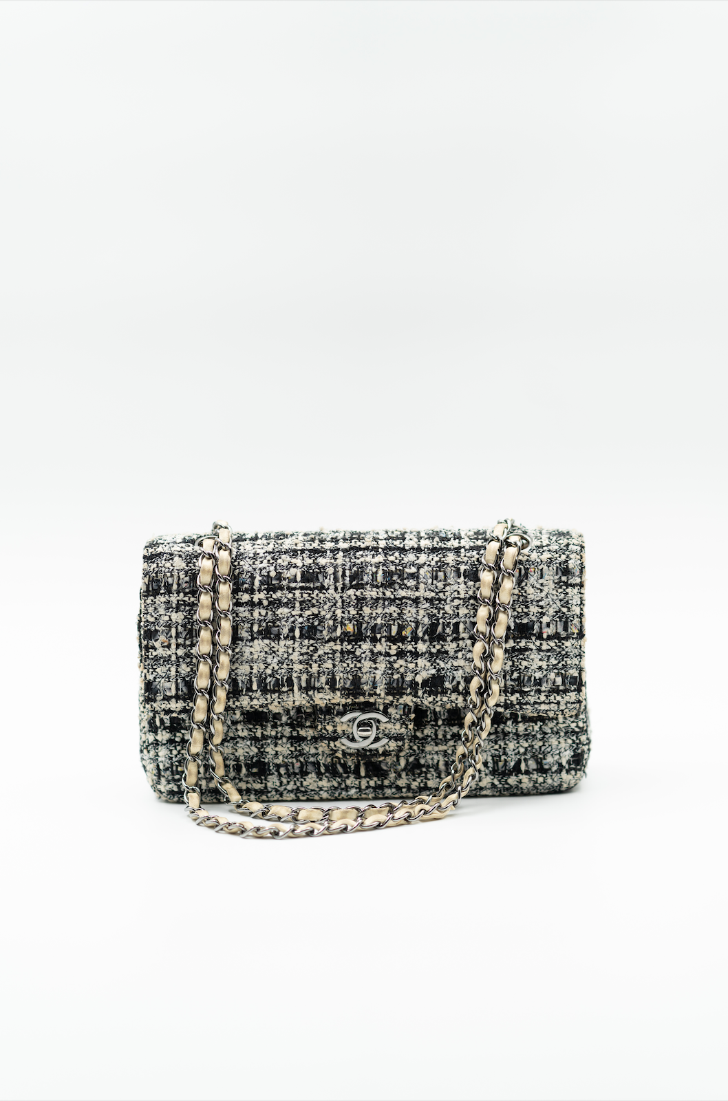 Chanel tweed double flap bag