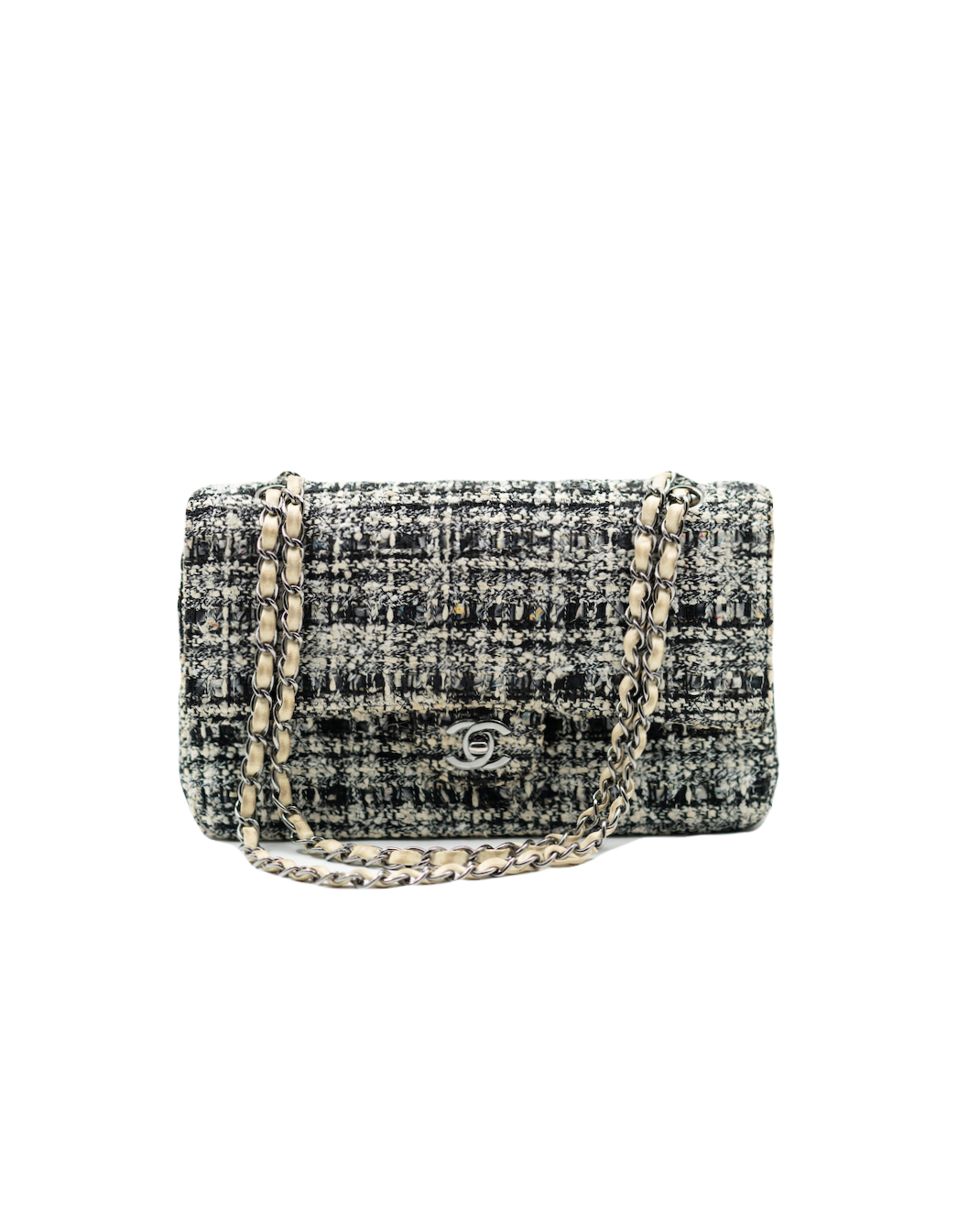 Chanel tweed double flap bag