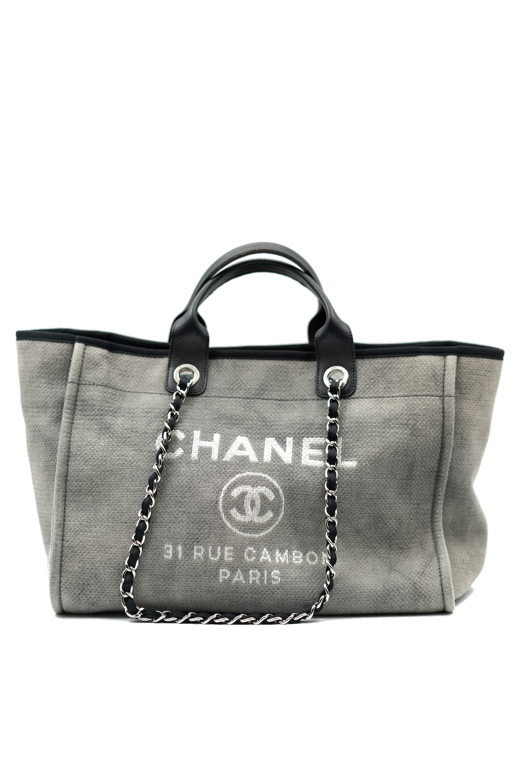 Chanel grey Deauville bag large