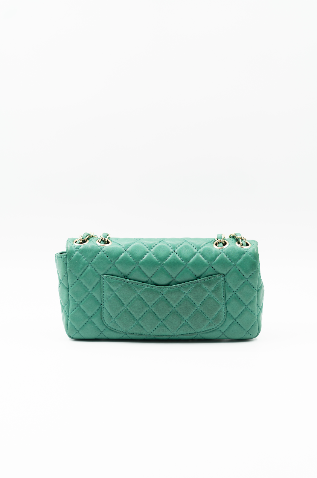 Chanel green East West flap bag