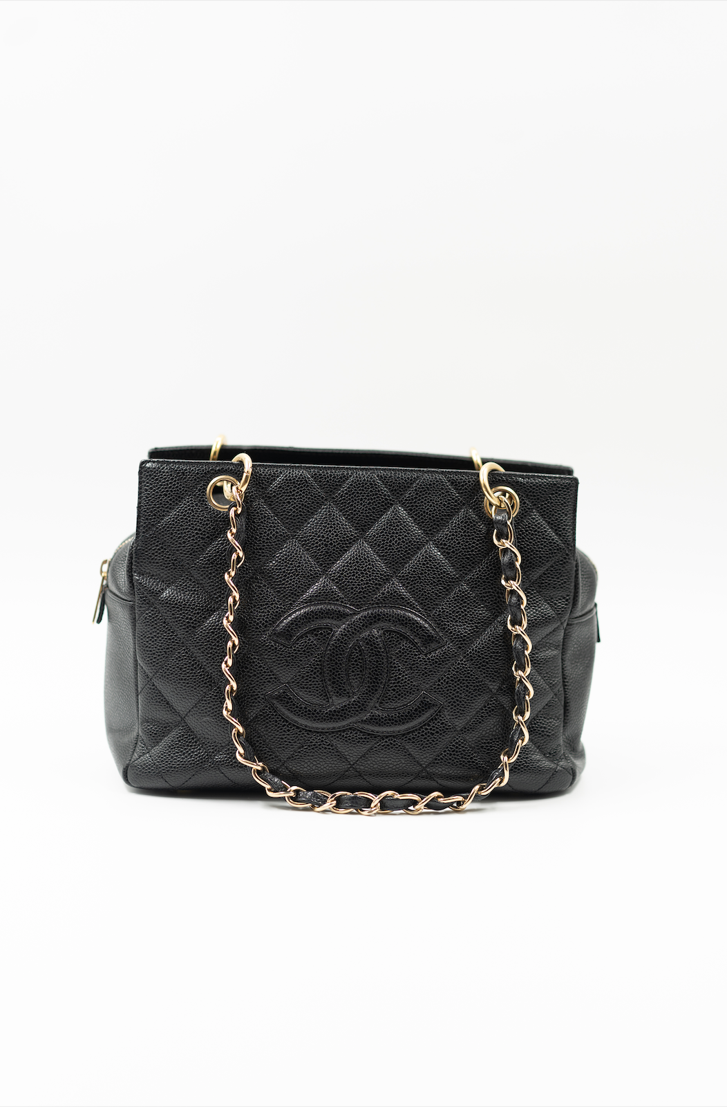 Chanel PTT black caviar leather