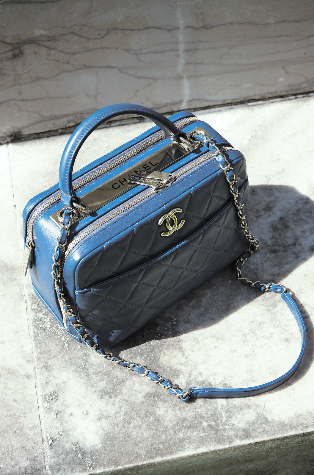 Chanel Trendy CC Bowling bag blue