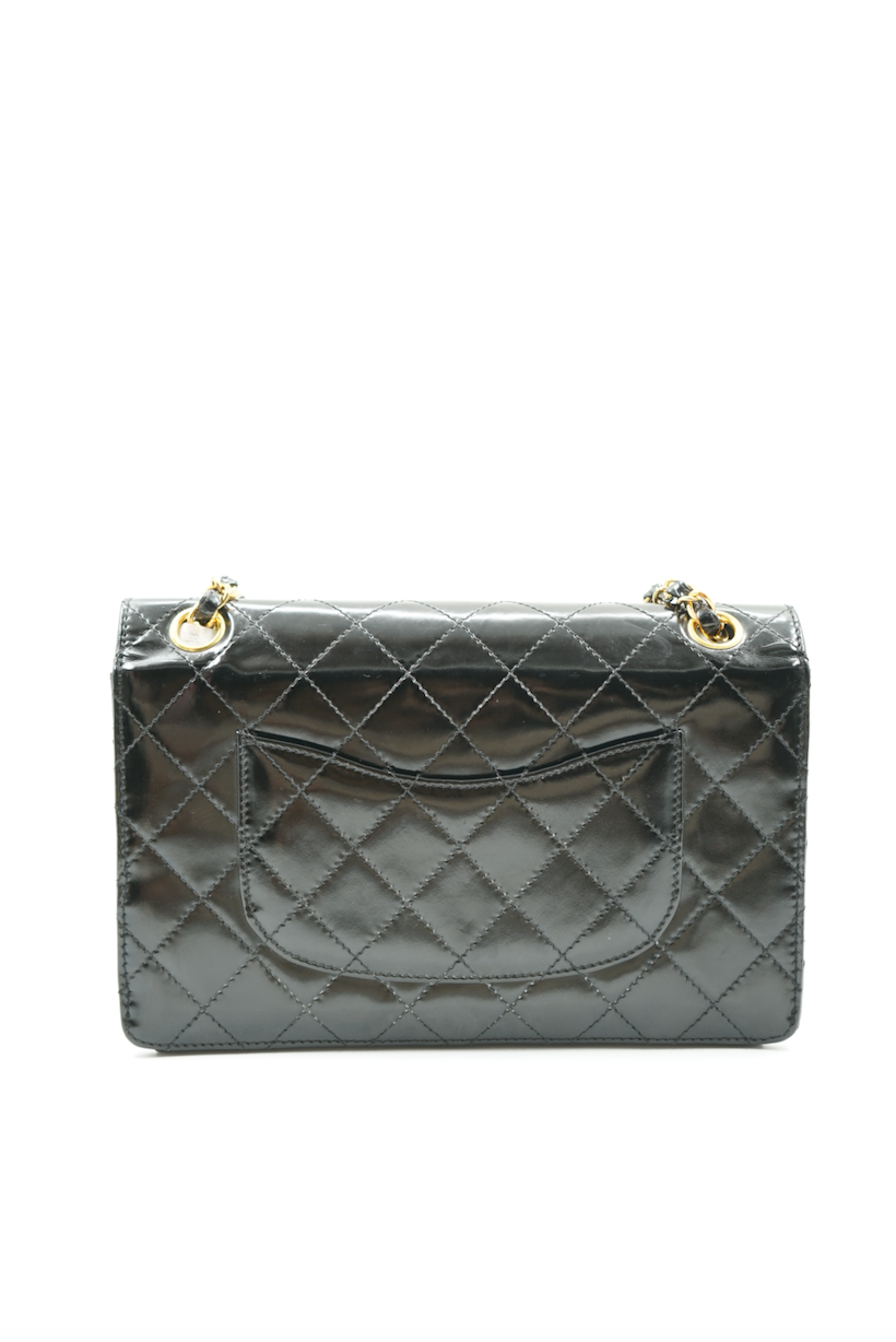 Chanel classic medium single flap bag in patent leather